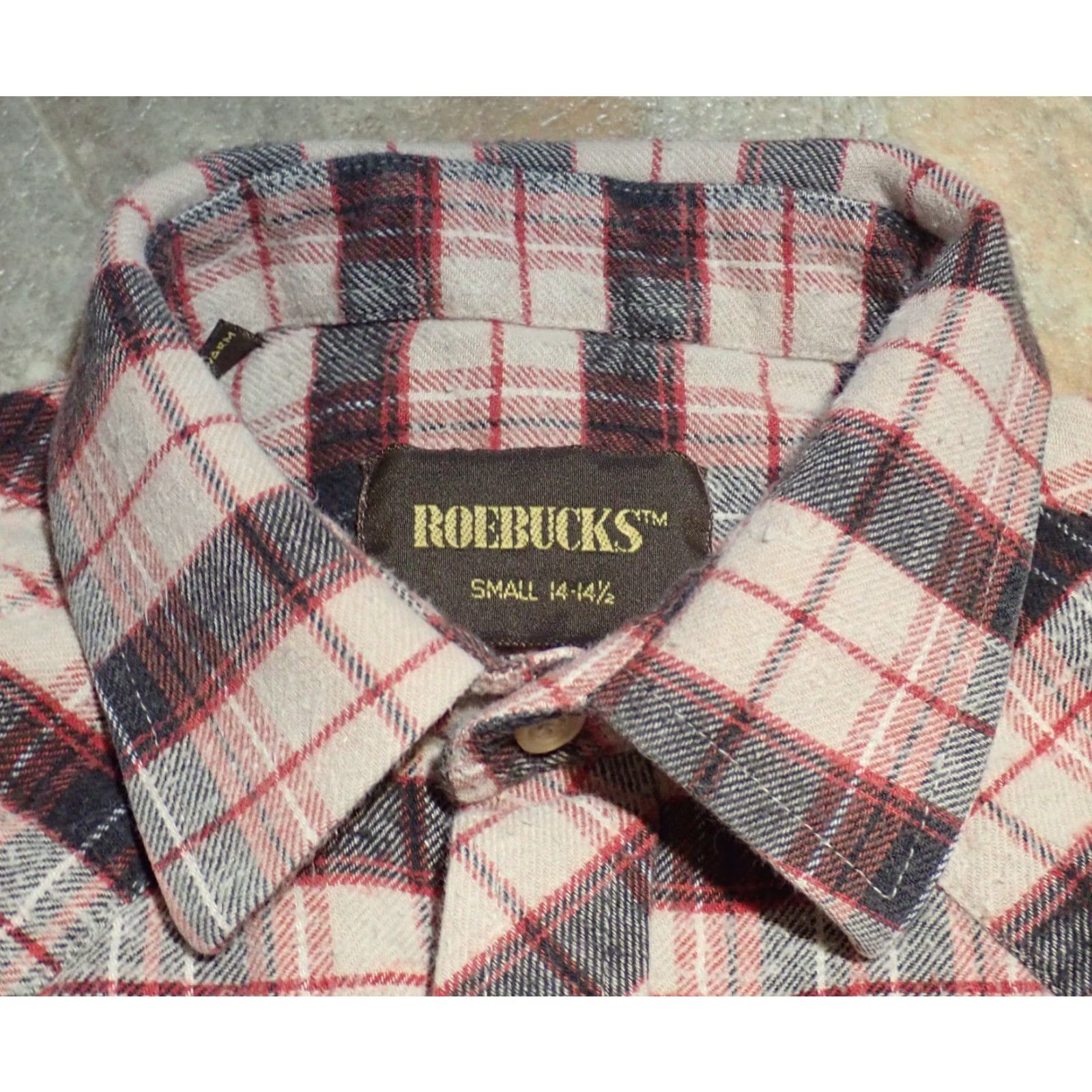 Vintage VINTAGE Roebuck Western Shirt Flannel Pearl Snap Black Tan Red Plaid Adult Small 80s 90s Casual Mens Size US S / EU 44-46 / 1 - 3 Thumbnail