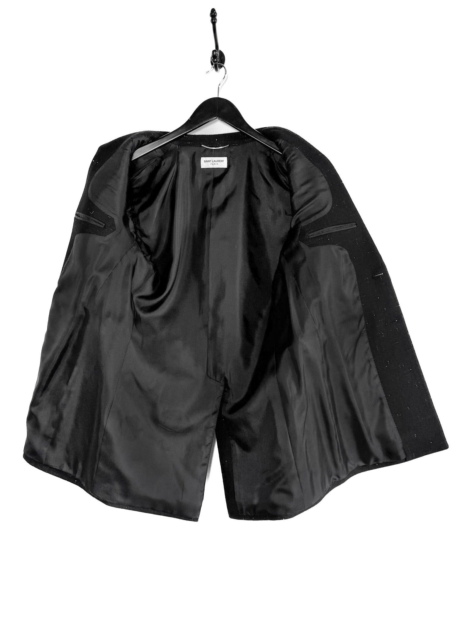 Saint Laurent Paris Saint Laurent 2015 Black Speckled Wool Blazer Size 40R - 4 Thumbnail
