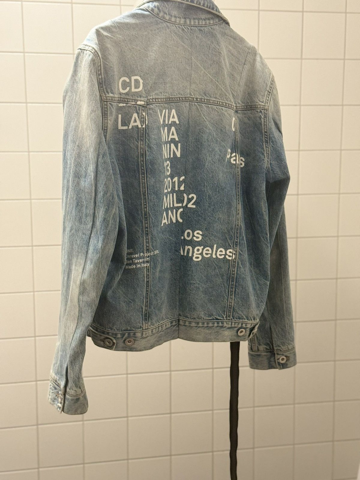 Ben Taverniti Unravel Project Assymetric Denim Jacket Size US XL / EU 56 / 4 - 12 Thumbnail