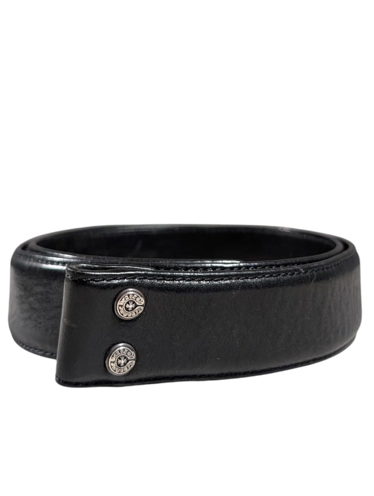 Chrome Hearts Black Leather Belt Strap Size 32 - 2 Thumbnail