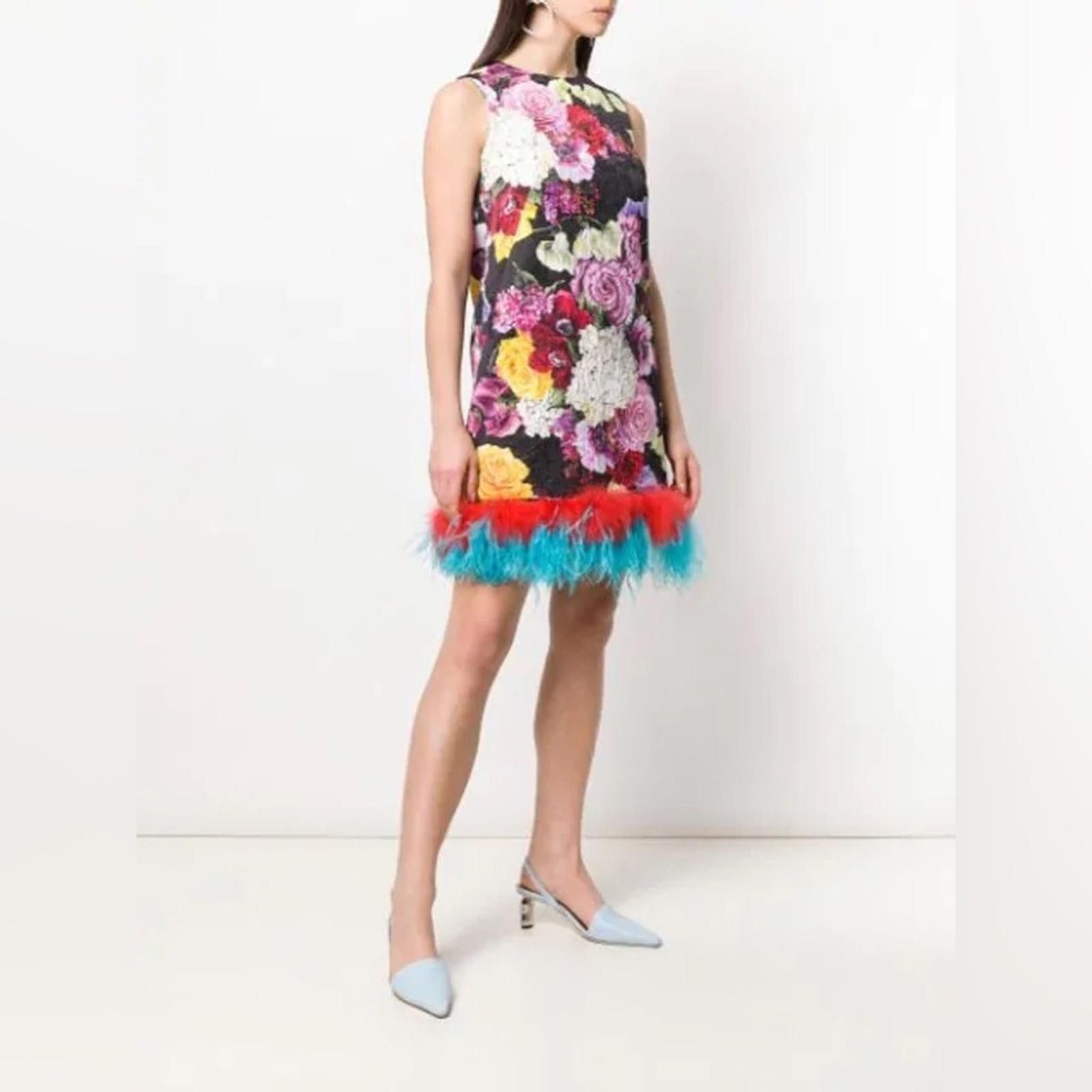 Dolce & Gabbana RARE🩵 Dolce & Gabbana Dress In Printed Brocade​​​ Size XS / US 0-2 / IT 36-38 - 8 Thumbnail