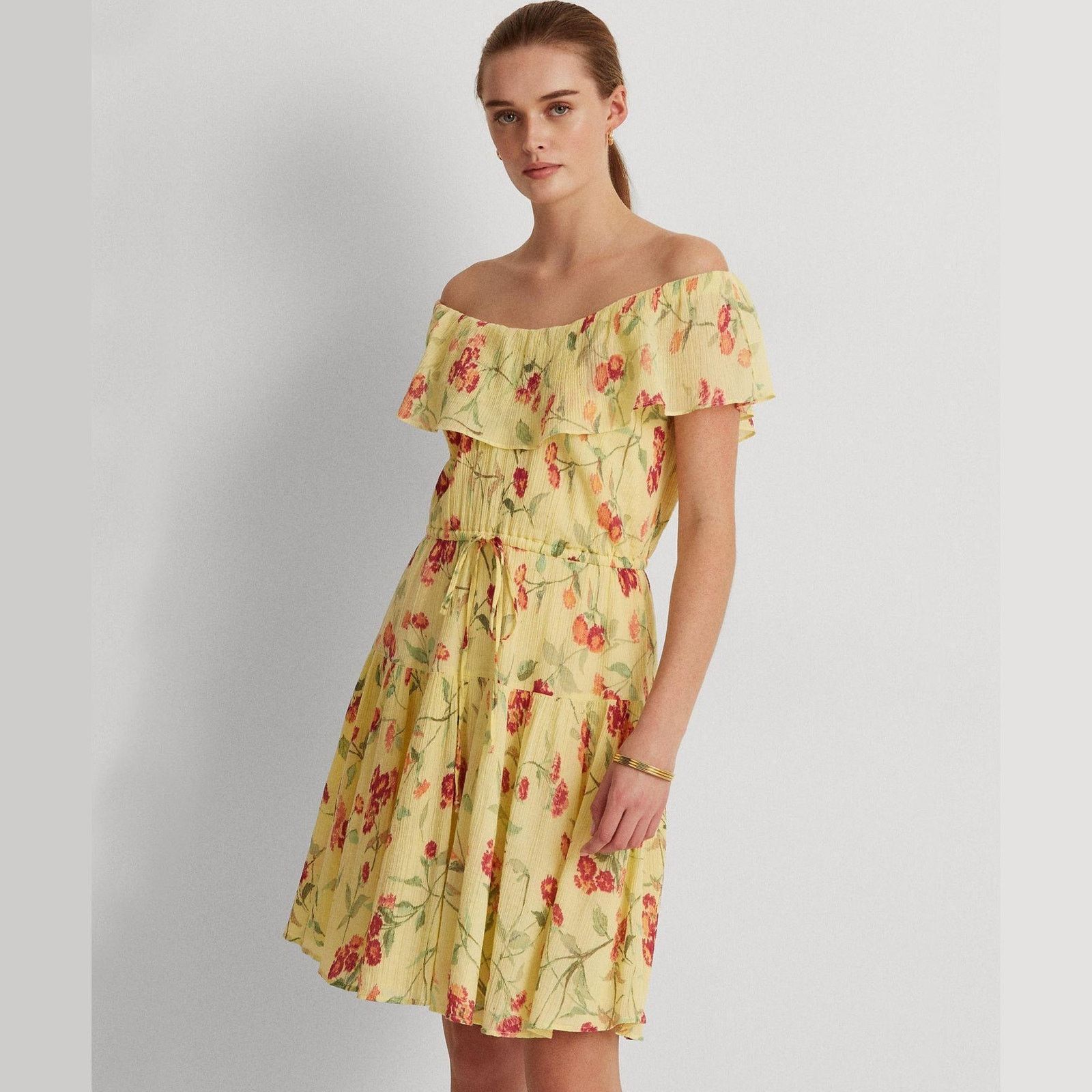 Lauren Ralph Laurent Women Floral Ruffled Dress