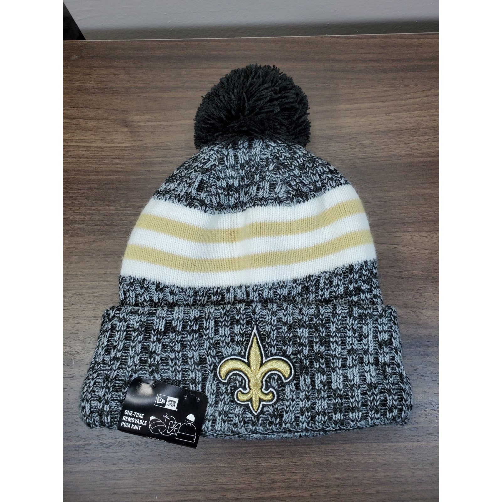 NFL × New Era New Orleans Saints New Era Winter Hat Knit Pom Beanie NFL NO Size ONE SIZE - 1 Thumbnail