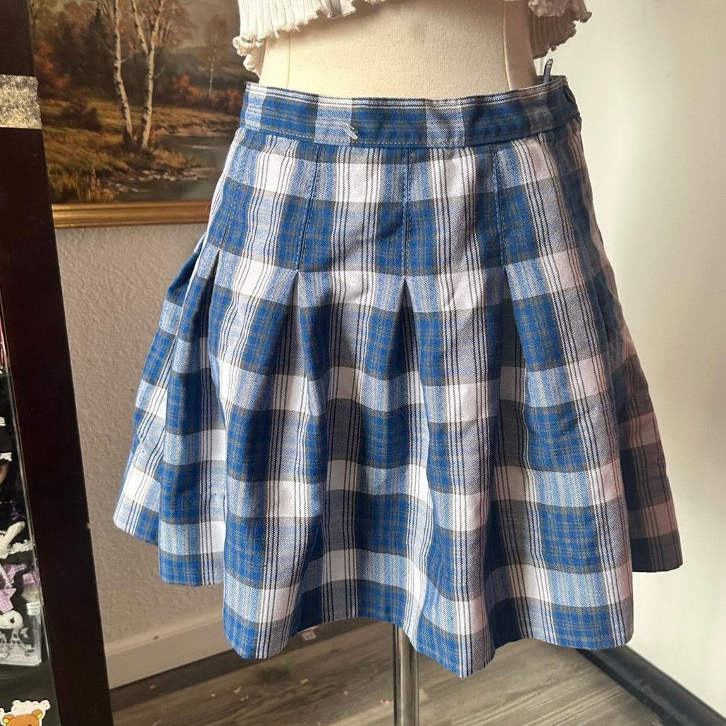 Other dennis blue plaid high waisted skirt Size 26" / US 2 / IT 38 - 2 Thumbnail