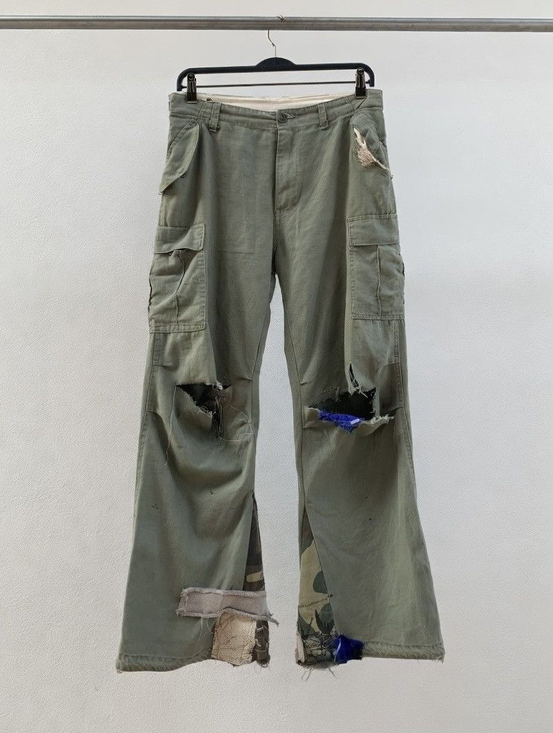 Vintage Vintage 90s Military Repaired Pants Distressed Grunge Size US 32 / EU 48 - 1 Thumbnail