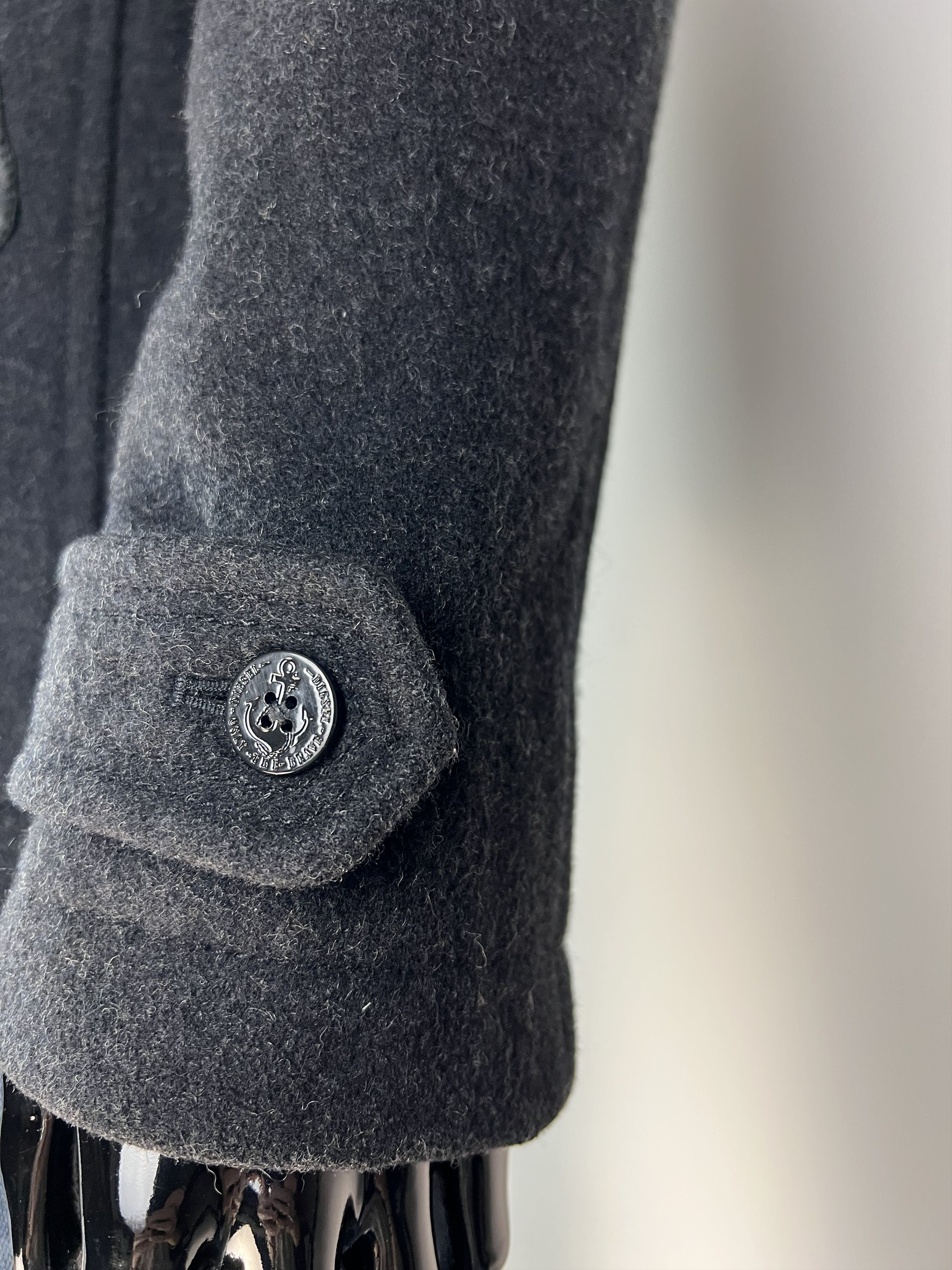 Diesel Diesel Mens Black Double Breasted Wool Pea Coat Size L Size US L / EU 52-54 / 3 - 7 Thumbnail