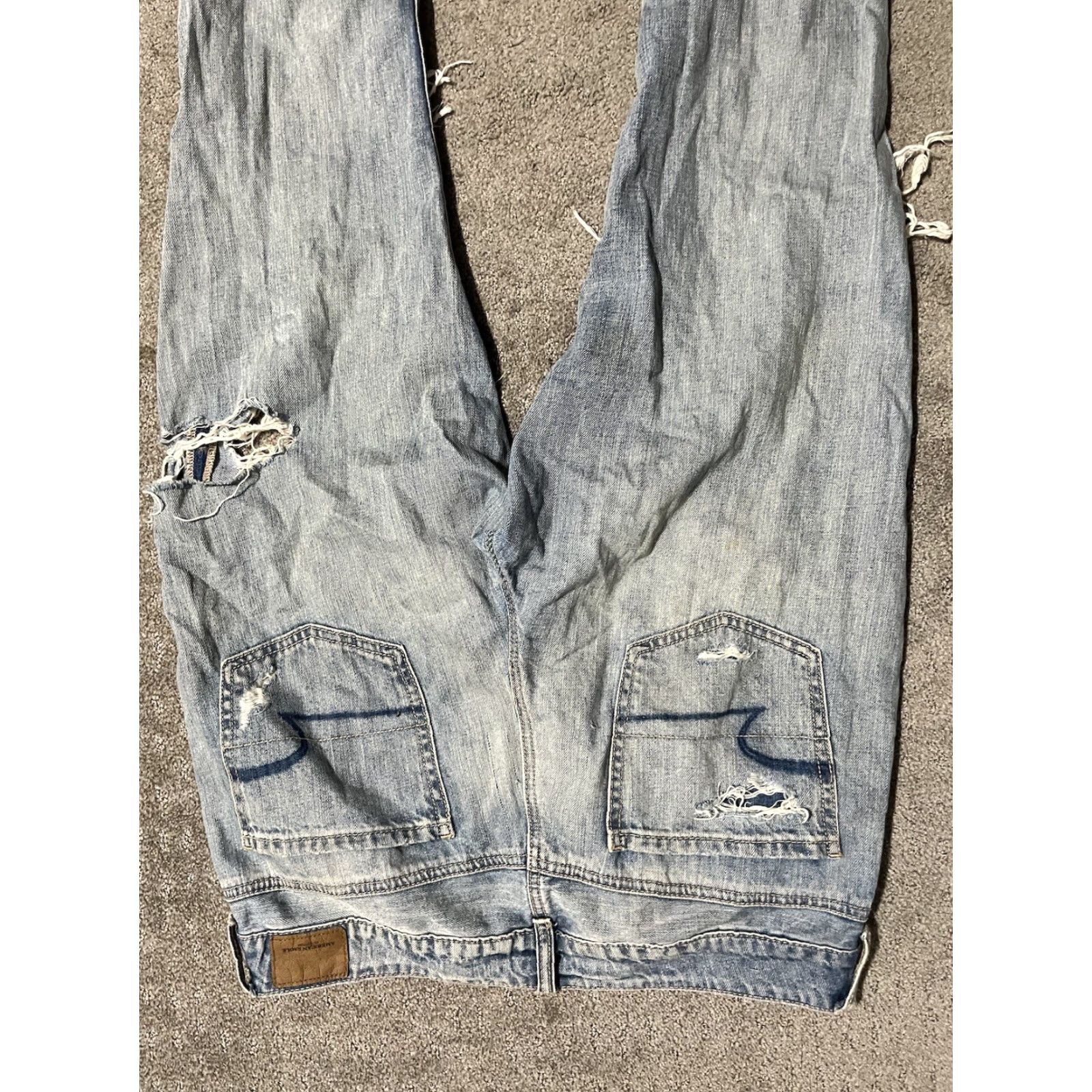 American Eagle Outfitters American Eagle Jeans Womens 10 Blue Tomgirl High Rise Button Fly Ripped Destroye Size 32" / US 10 / IT 46 - 3 Thumbnail