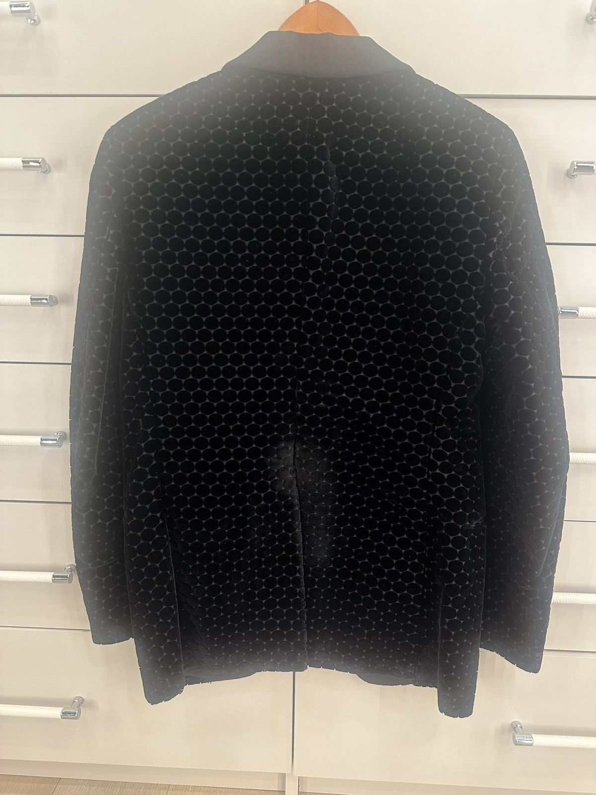 Tom Ford Black Tom Ford Velvet Tuxedo Jacket Polka Dot Size 40R - 3 Thumbnail