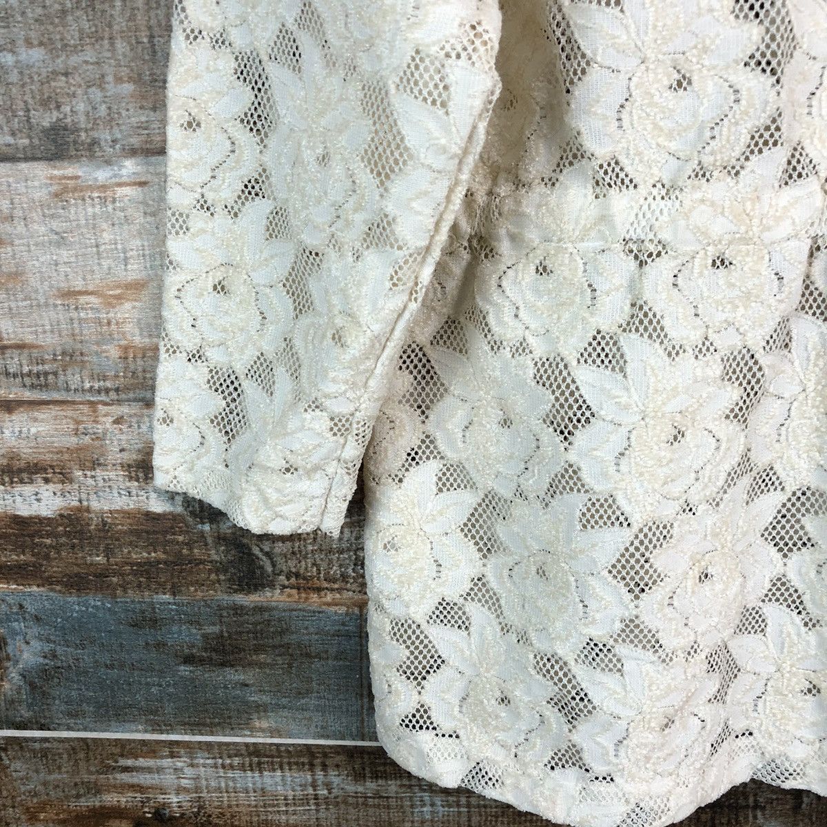 Homespun Knitwear Splash White crochet meshnet art Cardigan Knitwear #A2302 Size M / US 6-8 / IT 42-44 - 15 Thumbnail