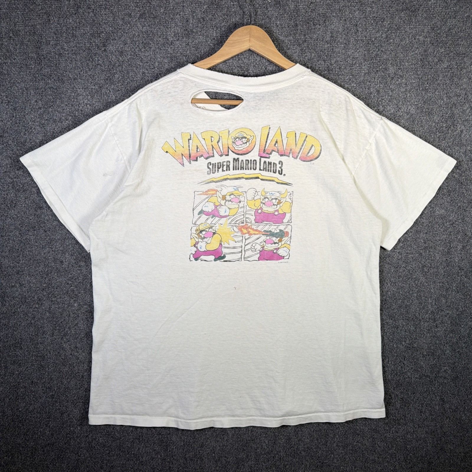 Nintendo Vintage Super Mario World 3 Shirt XL White 90s Wario Cartoon Size US XL / EU 56 / 4 - 1 Thumbnail