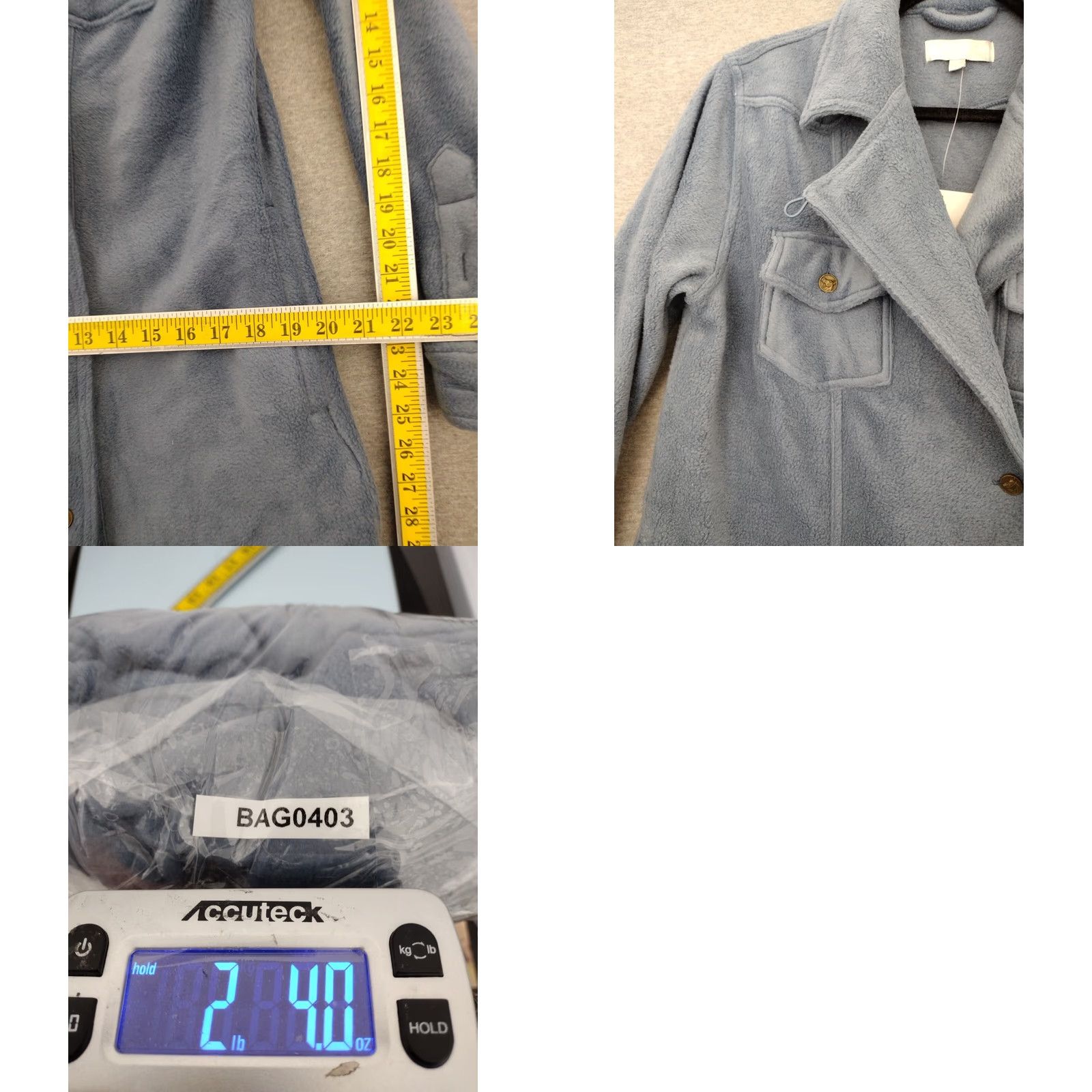 Vintage Alexander Del Rossa Denim Blue Women's Fleece Robe Ranch Western Button Pocket Long Sleeve MD Size Regular Bath Shower Cozy Winter Fall Spring Size ONE SIZE - 10 Thumbnail