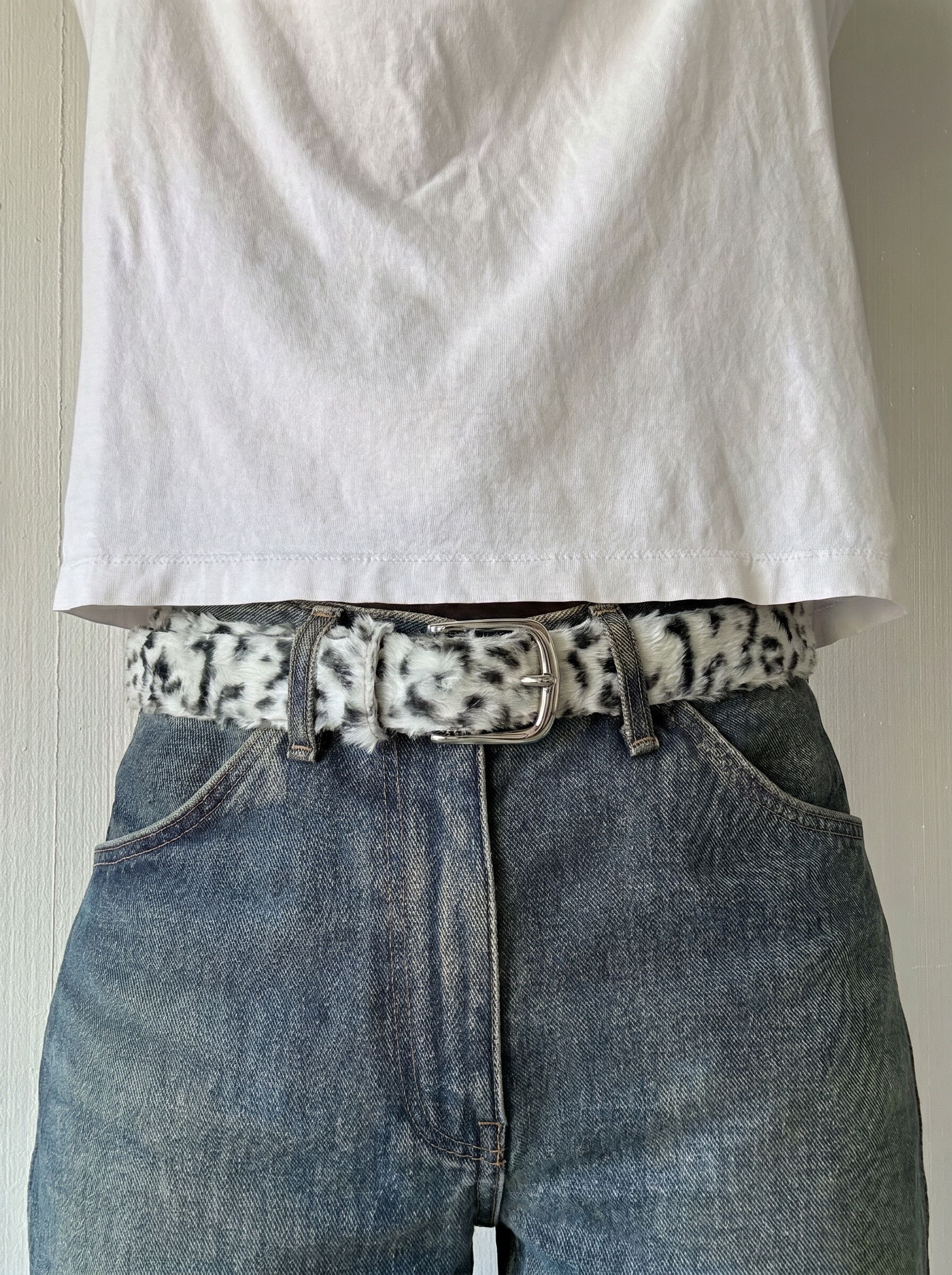 Other White Leopard Print Western Belt Size ONE SIZE - 4 Thumbnail