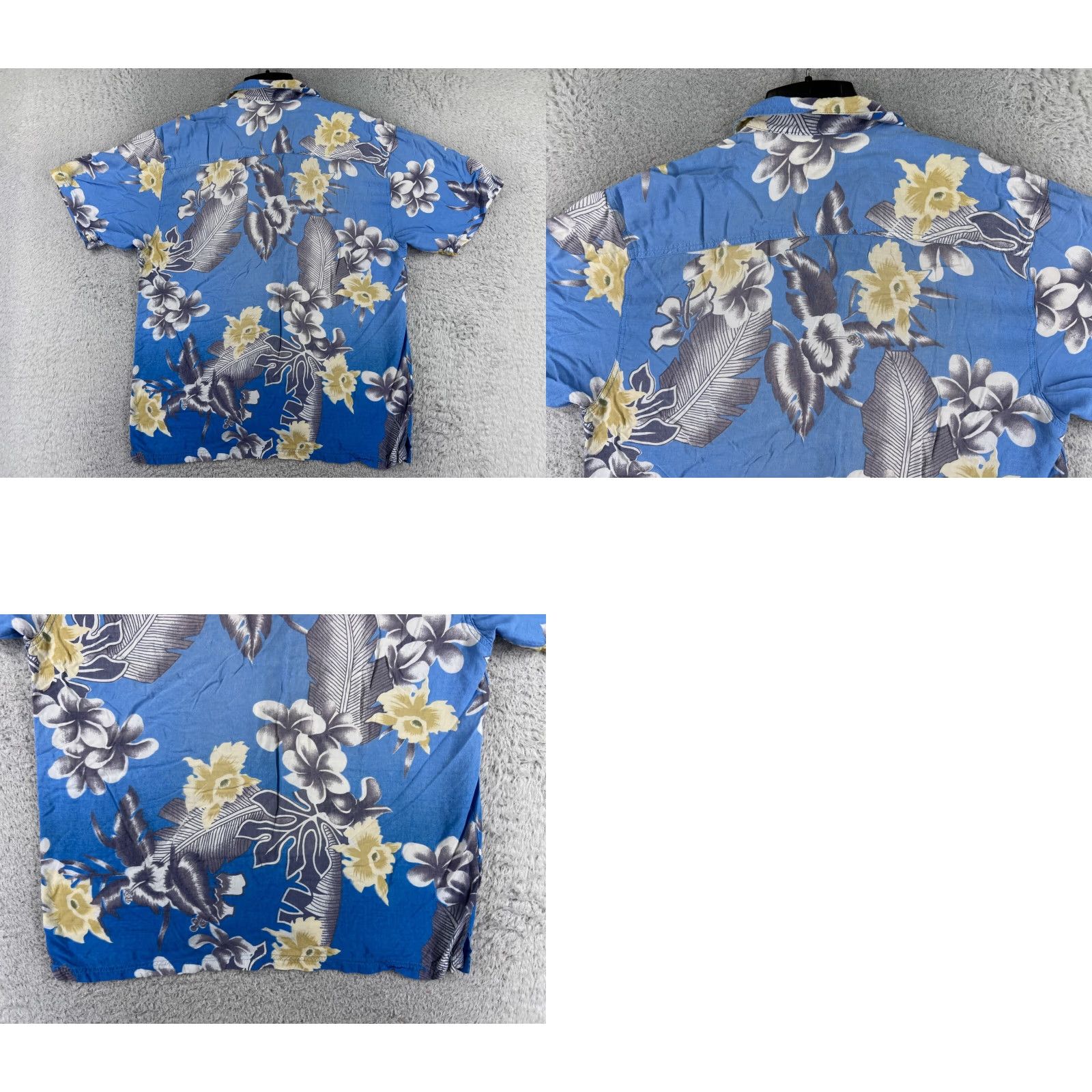 Vintage Decoded Shirt Men XL Blue Floral Hawaiian 100% Rayon Button-Up Aloha Luau Vacation Resort Casual Mens Shirt Size US XL / EU 56 / 4 - 9 Thumbnail