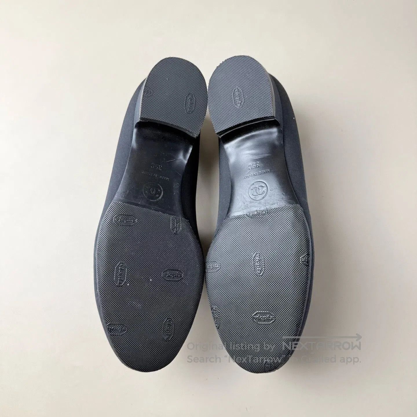 Chanel Chanel Dark Blue Gold Logo Loafers. Size US 4 / IT 34 - 6 Thumbnail