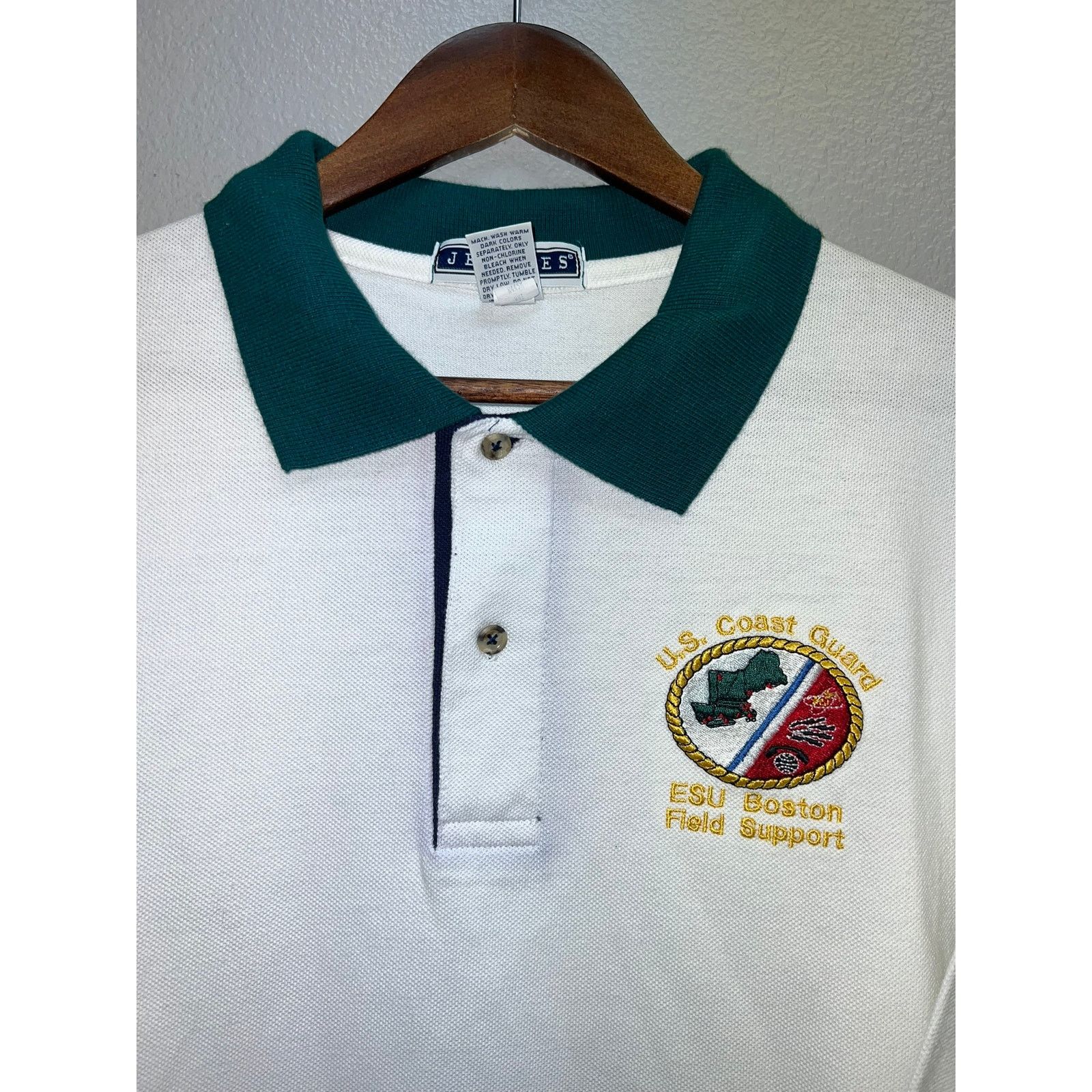 Jerzees Vintage US Coast Guard Polo Shirt ESU Boston Field 90s XL Size US XL / EU 56 / 4 - 2 Thumbnail