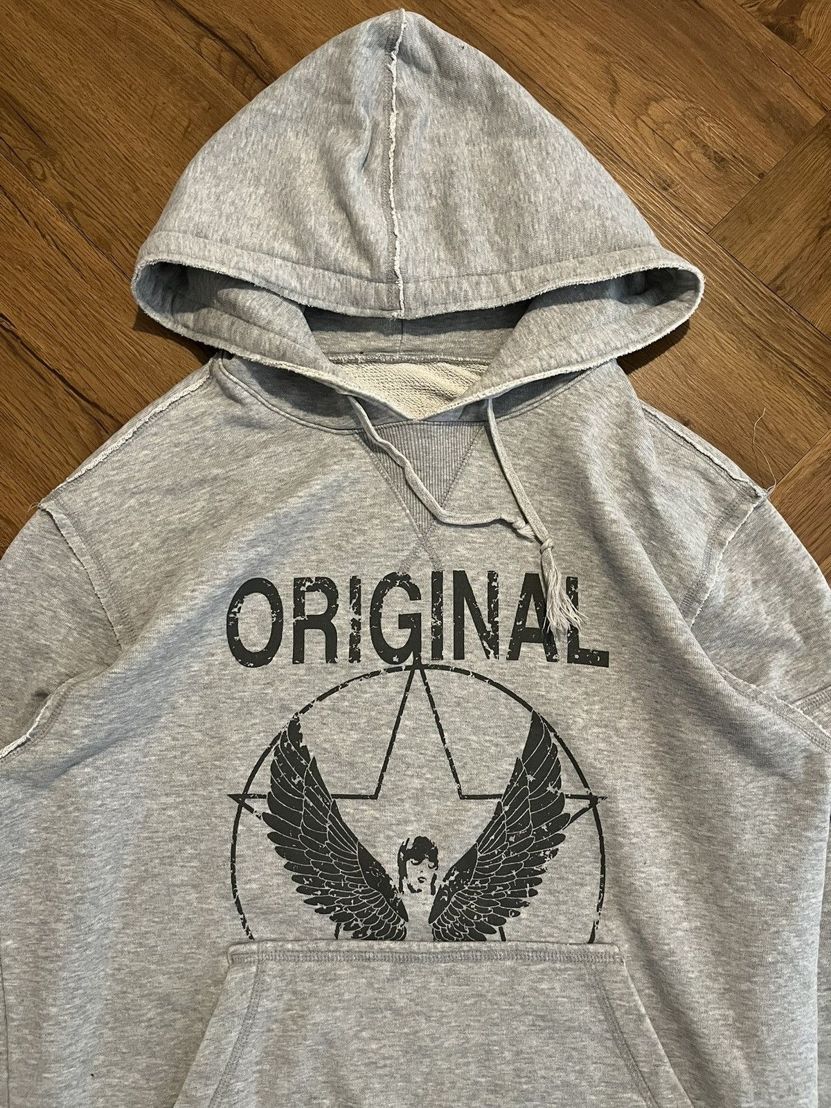 Japanese Brand Distressed Graphic Hoodie – ‘Original’ Wings, Grunge Style Size US M / EU 48-50 / 2 - 3 Thumbnail