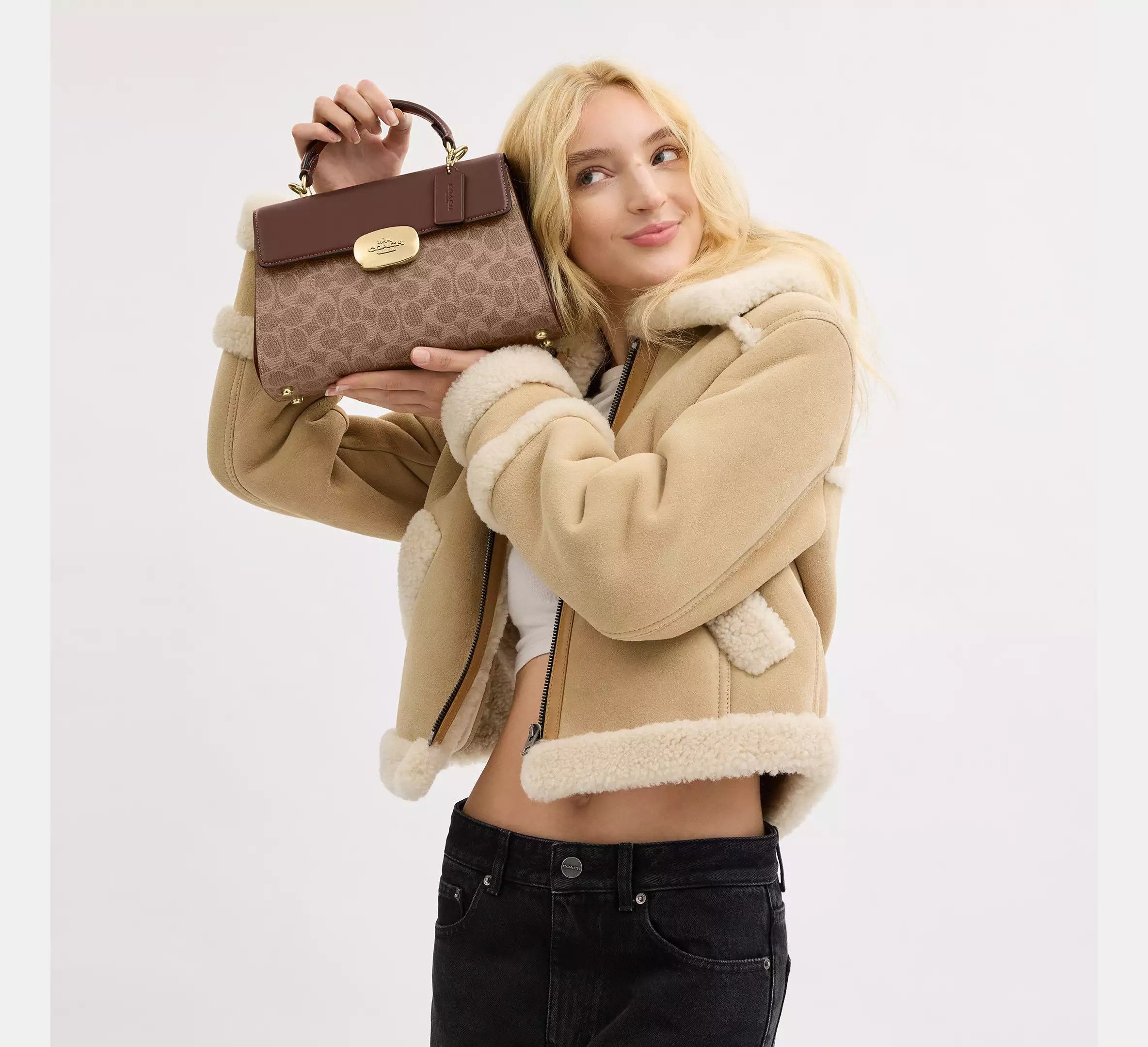Coach Eliza Top Handle Bag In Signature Canvas CW012 Size ONE SIZE - 7 Thumbnail