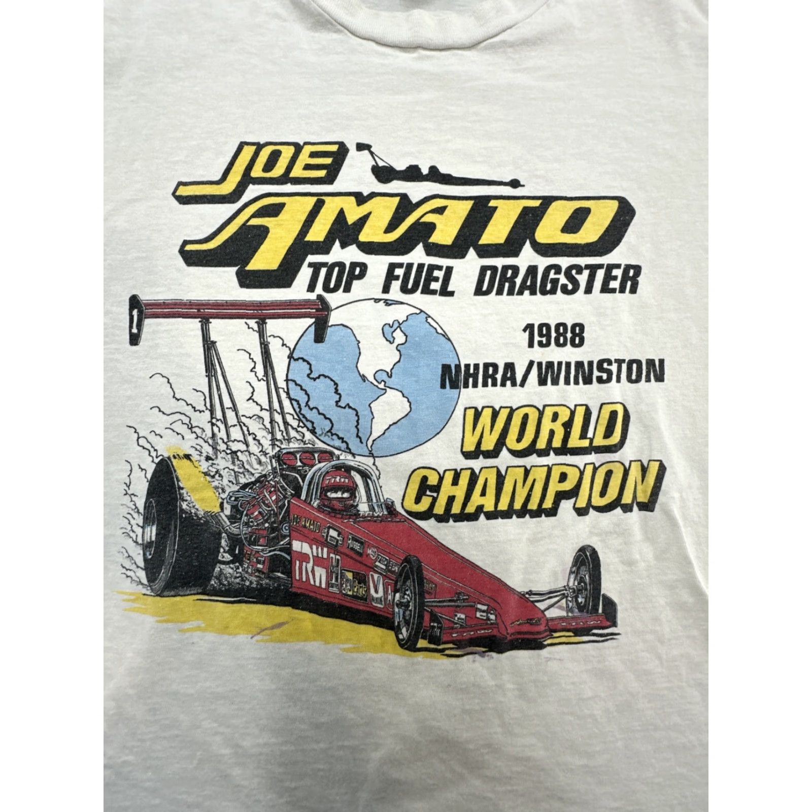 Globe VINTAGE JOE AMATO Top Fuel Dragster World Champion Drag Racing T-Shirt XL Gl ob e? (Oops) Size US XL / EU 56 / 4 - 6 Thumbnail