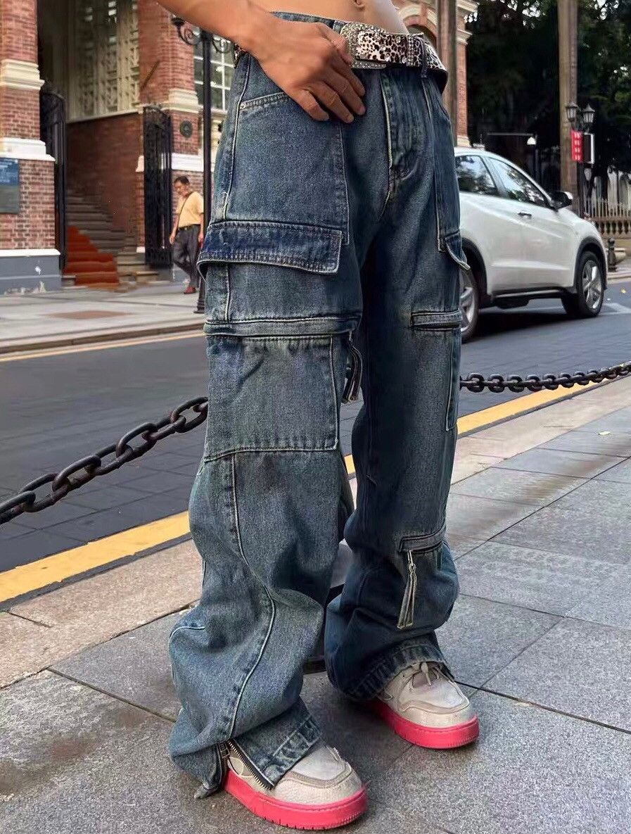 Japanese Brand × Jean Multi pocket utility grunge cargo jeans unisex Size US 32 / EU 48 - 2 Thumbnail