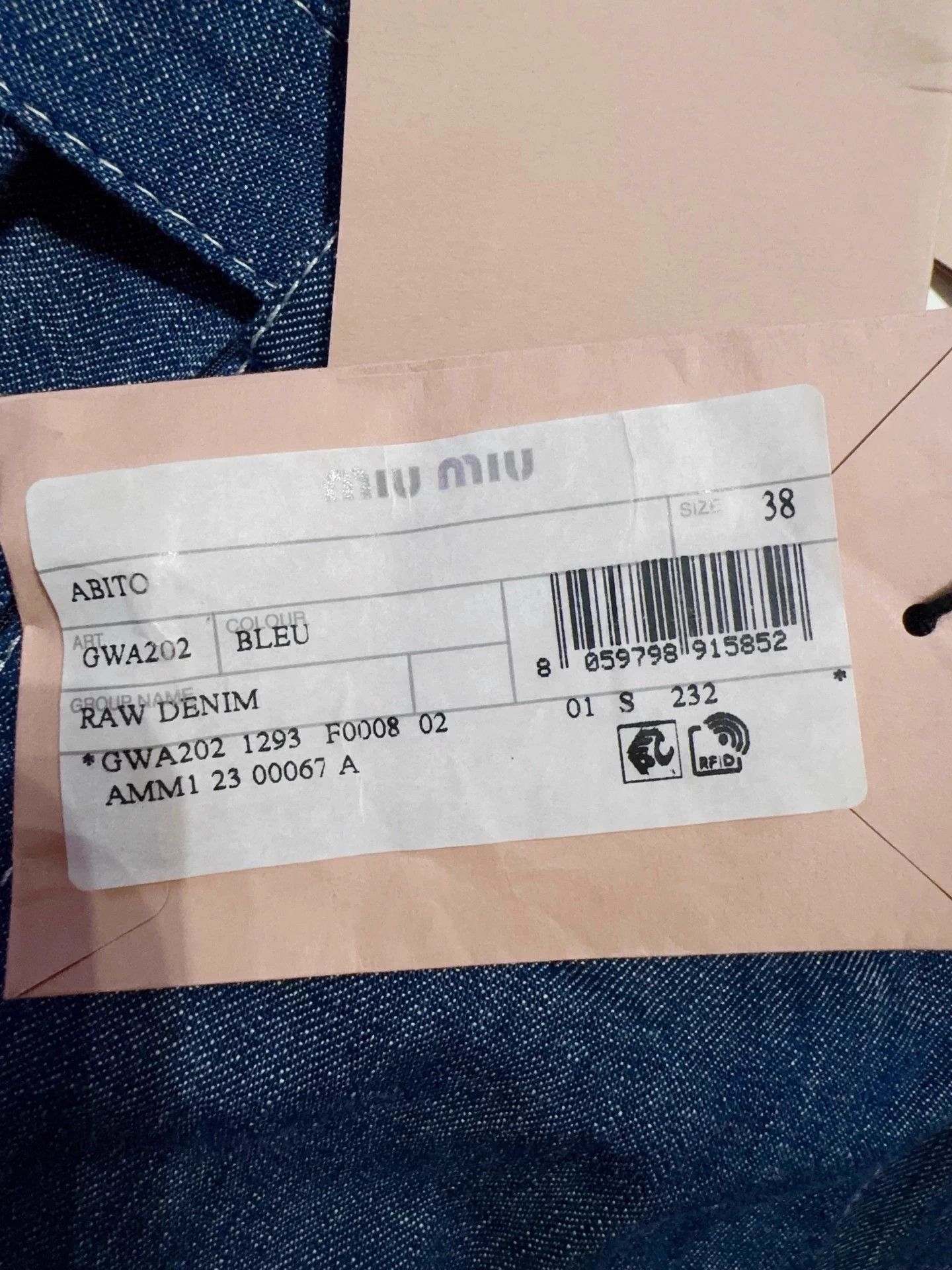 Miu Miu MIU MIU Denim Dress 38 (New With Tags) Size XS / US 0-2 / IT 36-38 - 4 Thumbnail