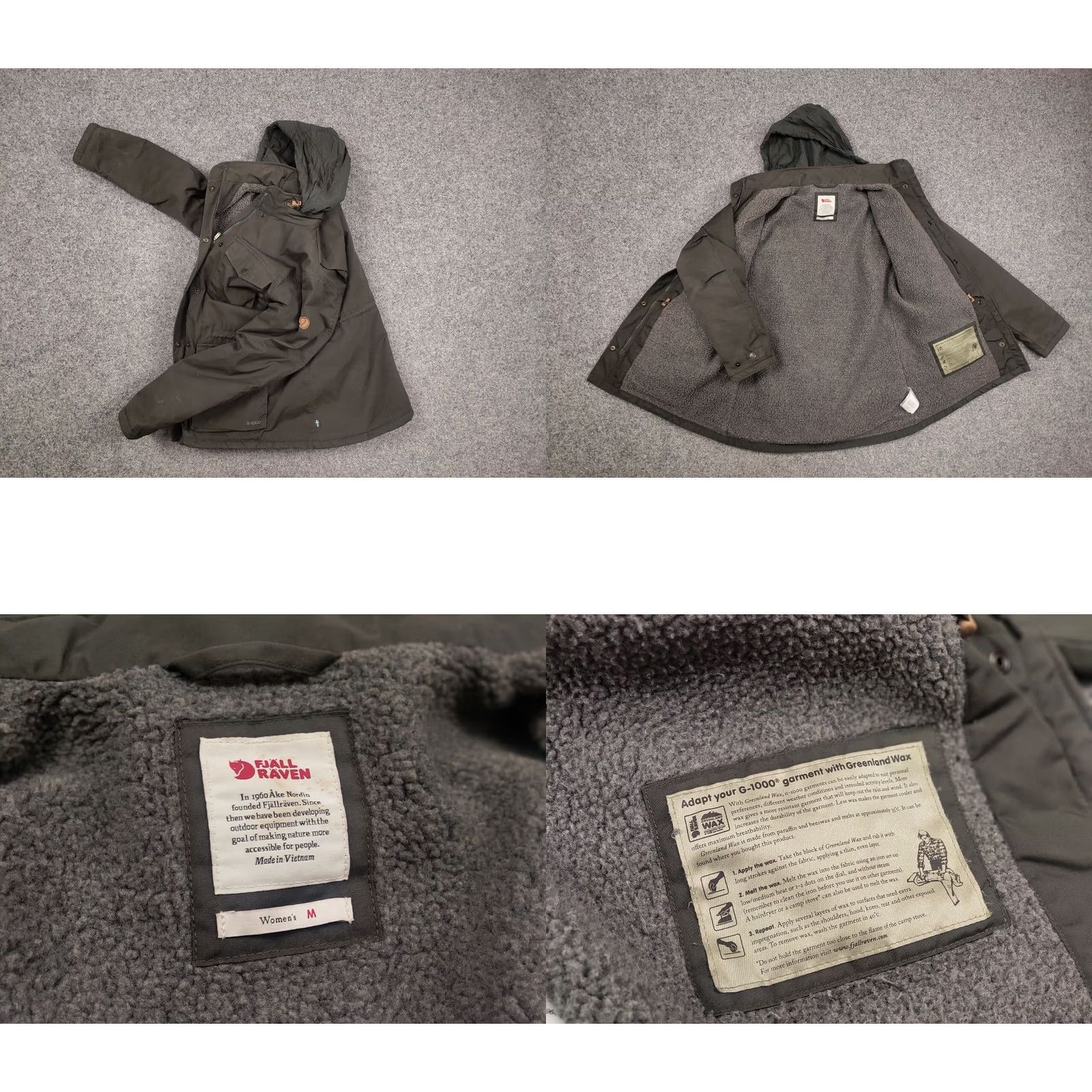 Vintage VINTAGE Fjällräven G1000 Olive Insulated Jacket Womens Mid-Length Hoodie Pocket Olive Green Jacket Size M / US 6-8 / IT 42-44 - 9 Thumbnail