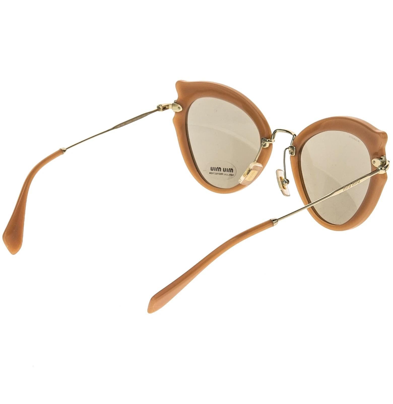 Miu Miu MIU MIU MU05SS NOIR SILK Cat Eye Peach Beige Gold Women 05S Size ONE SIZE - 6 Thumbnail