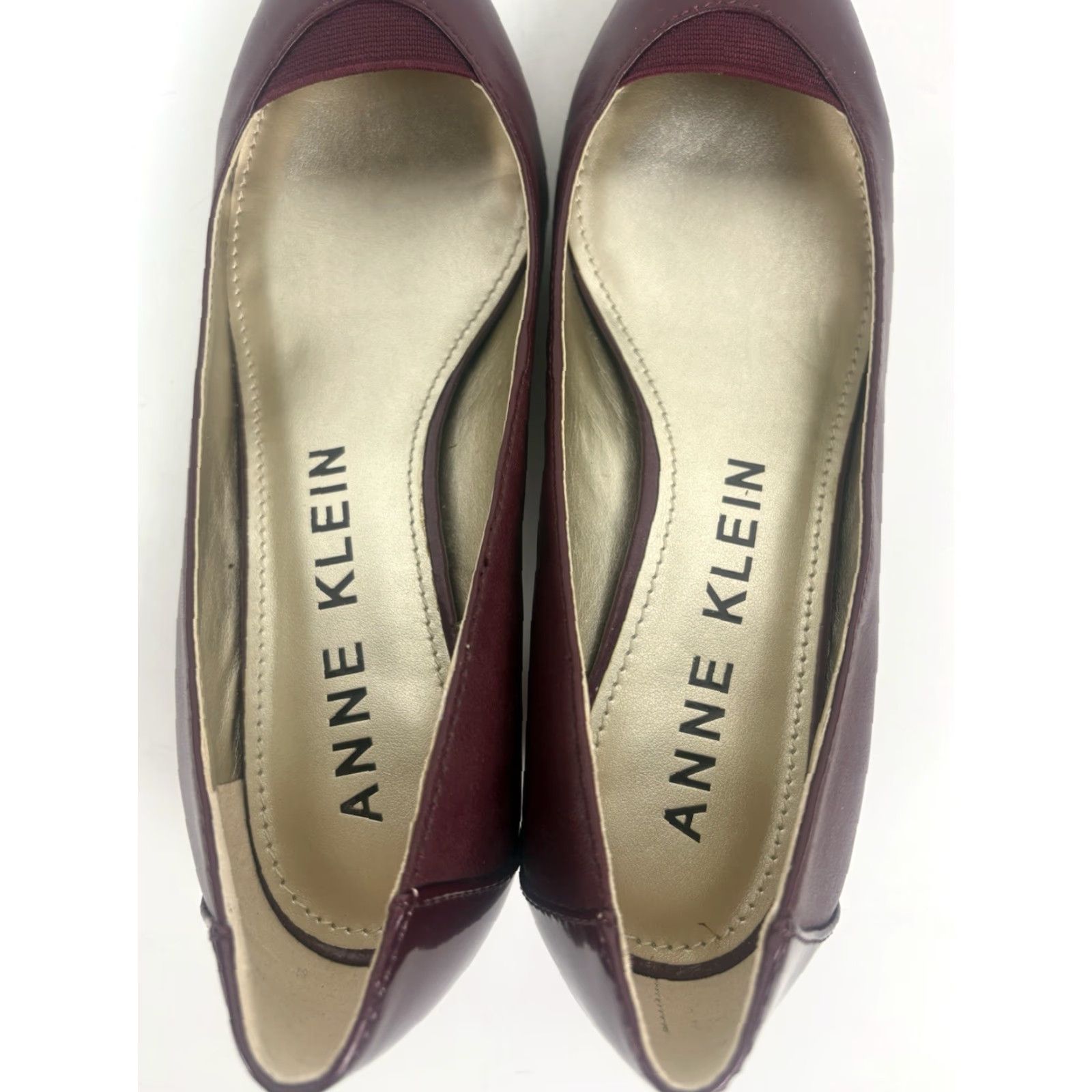 Anne Klein Anne Klein Iflex Marchino Burgandy Pointed Toe Kitten Heels Womens Size 8M Shoes Pump Band City Going Out Workwear Size US 8 / IT 38 - 6 Thumbnail