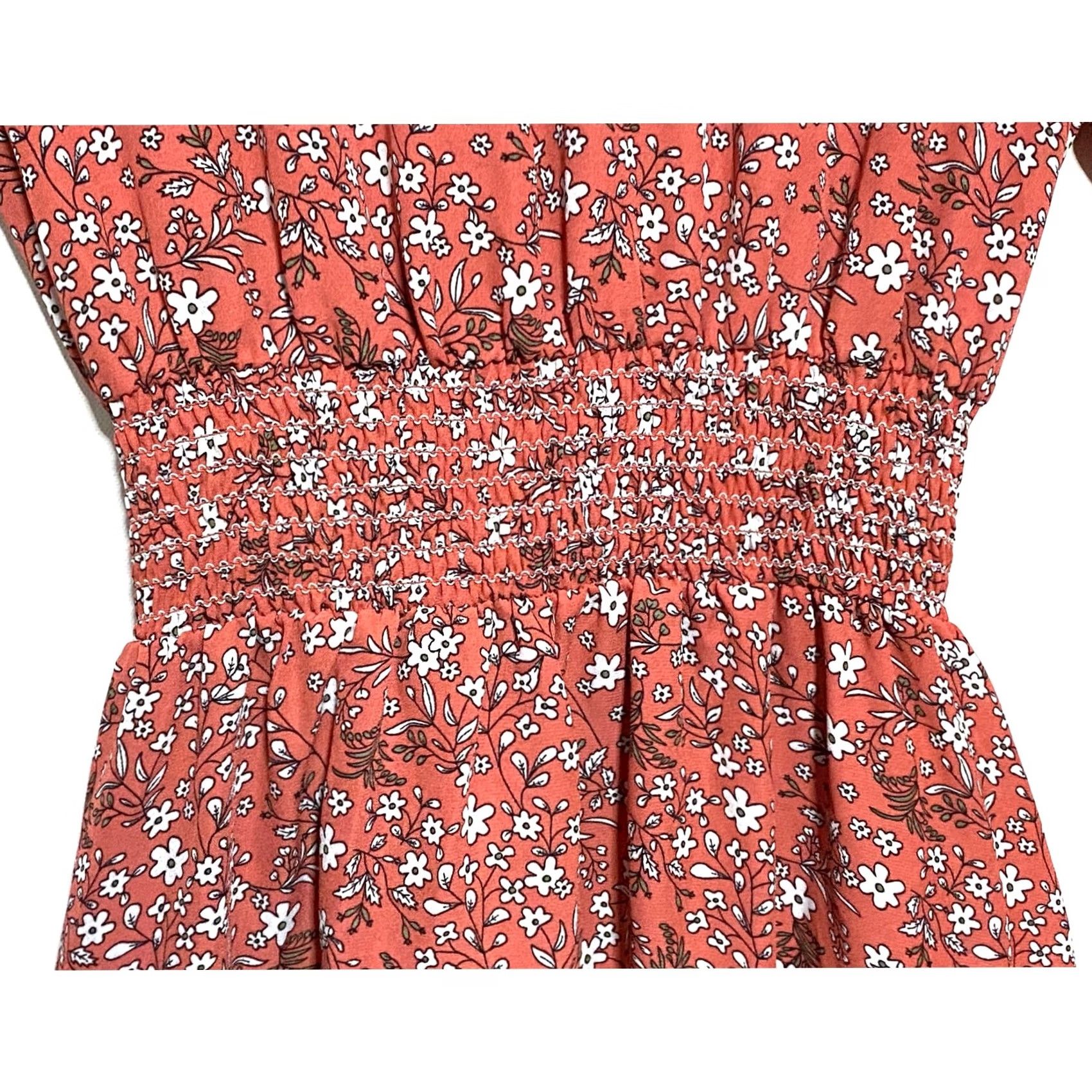 Vintage Max Studio Floral Prairie V Neck Dress S Ruffle Sleeves Belt Bow Smocked Pockets Bohemian A-Line Women Size S / US 4 / IT 40 - 3 Thumbnail