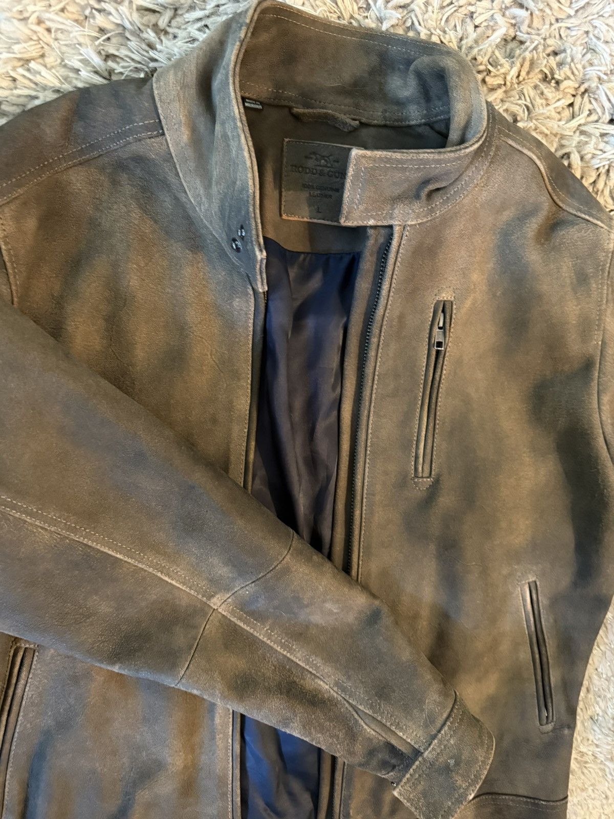 Rodd & Gunn Rodd & Gunn Suede Leather Jacket – Brown – Size L – New Size US L / EU 52-54 / 3 - 1 Thumbnail