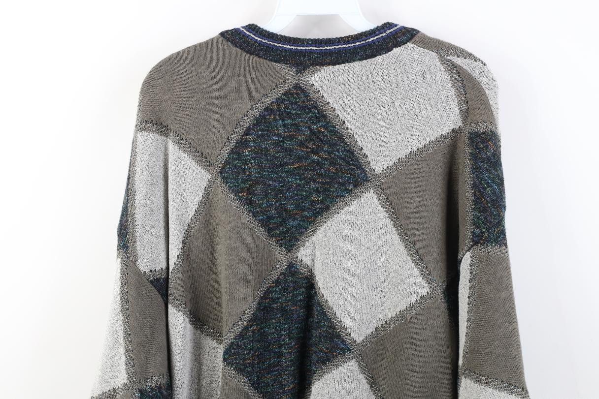 Vintage Vintage 90s Coogi Style Rainbow Fleck Diamond Knit Sweater Size US XL / EU 56 / 4 - 12 Thumbnail