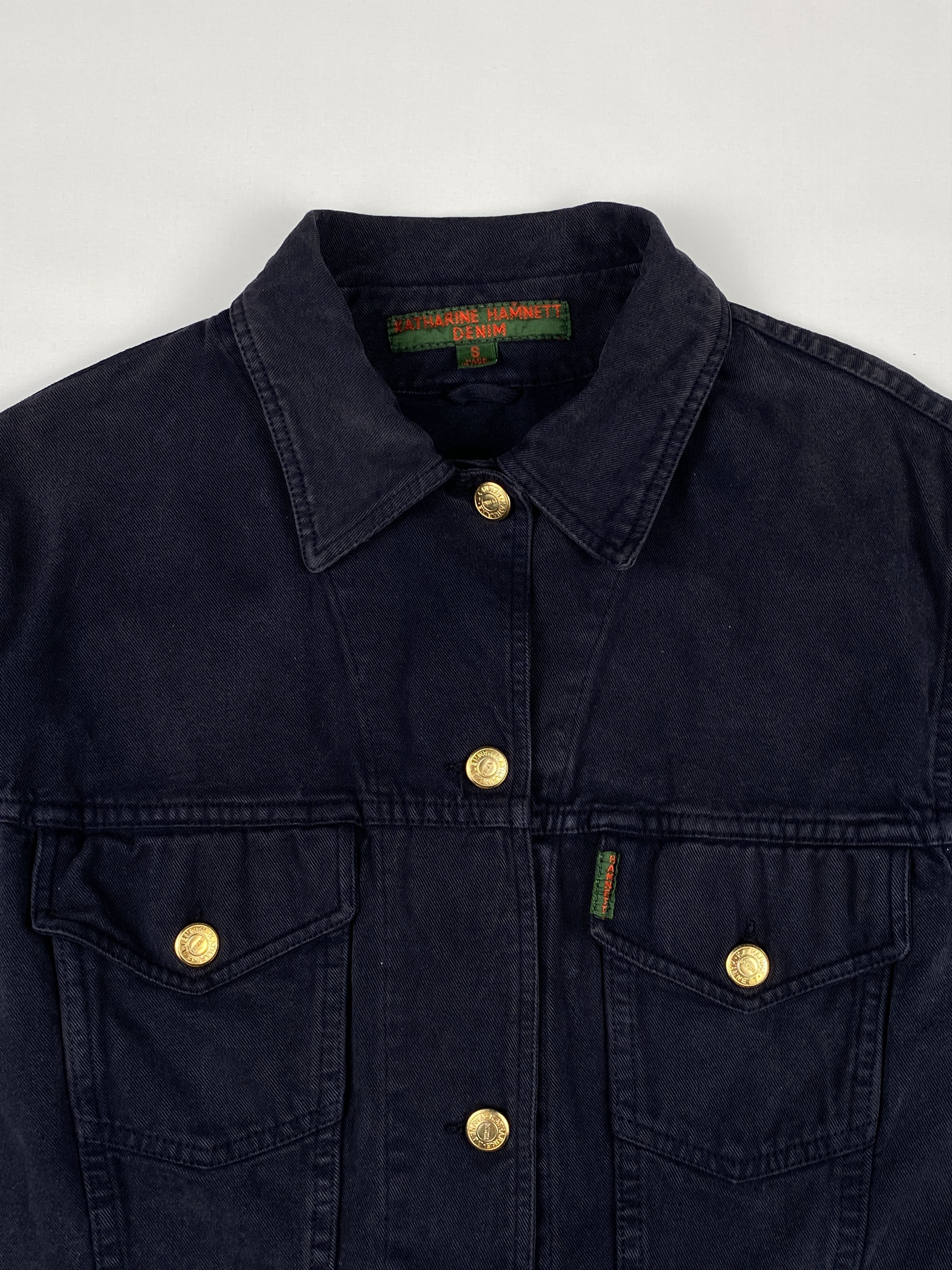 Katharine Hamnett London Gold Tone Buttons Denim Jacket Size S / US 4 / IT 40 - 3 Thumbnail