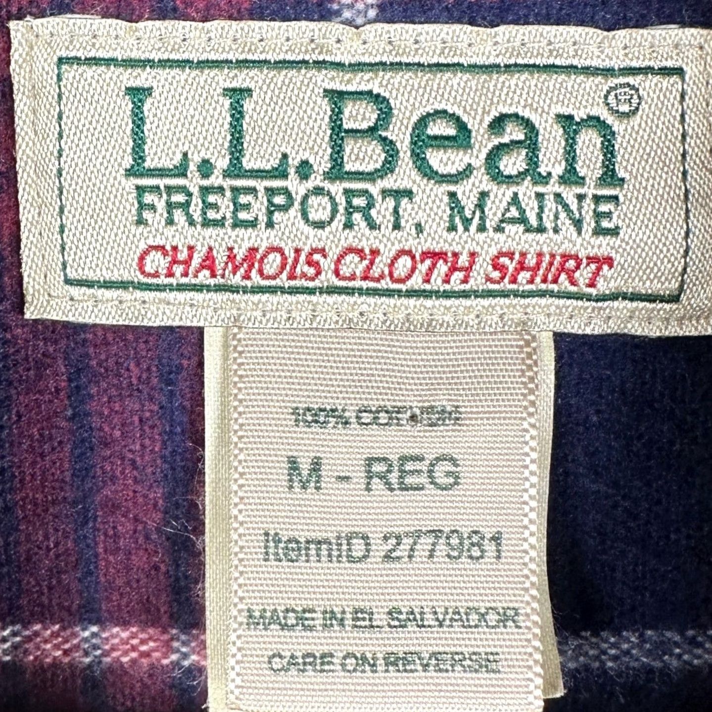 Vintage L.L. Bean Chamois Cloth Shirt Mens M Red Navy Plaid Traditional Fit Button-Up Flannel Workwear Casual Long Sleeve Collar Pocketed Wool? Size US M / EU 48-50 / 2 - 4 Thumbnail