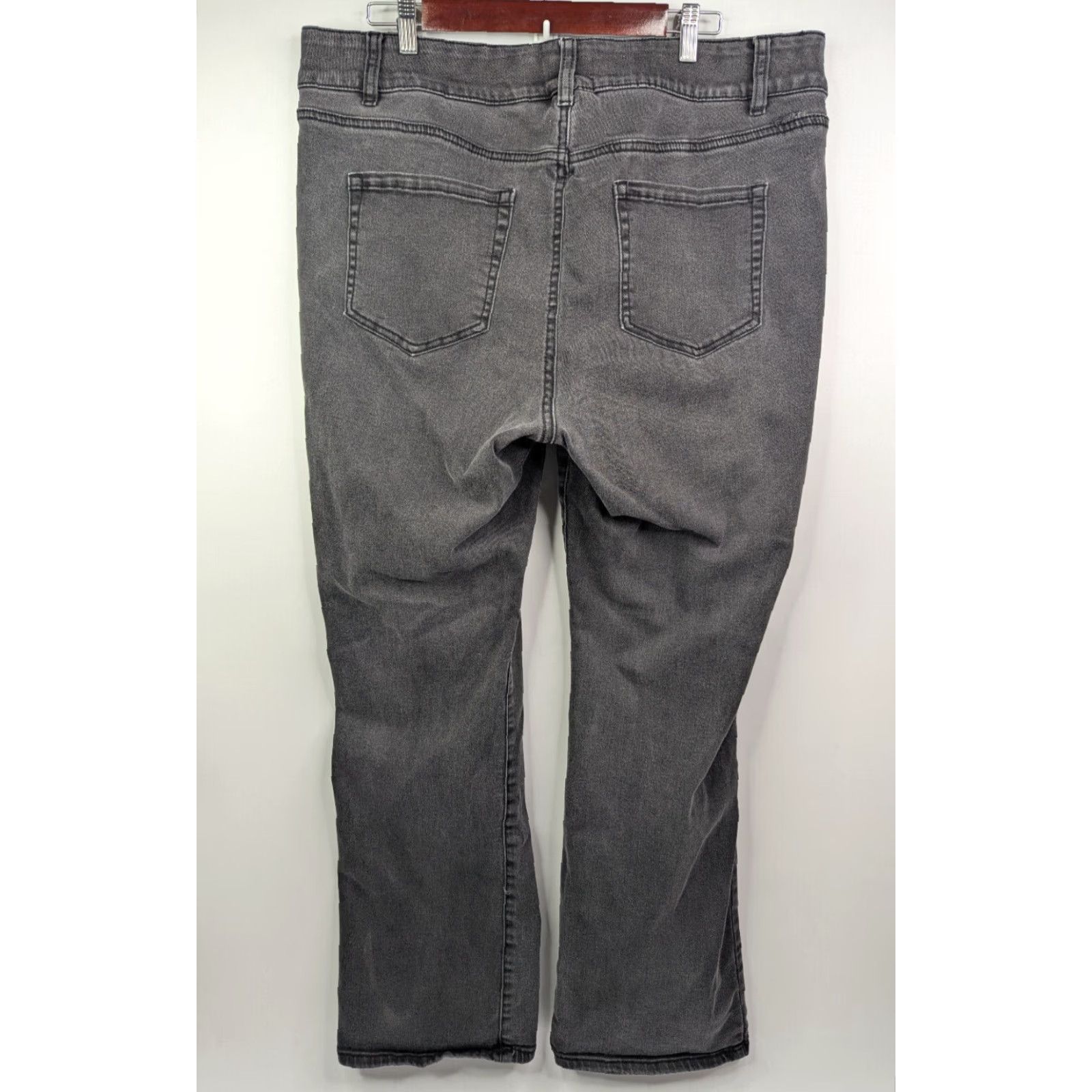Vintage Lane Bryant Jeans Women's Plus Size 20 Gray High-Rise Bootcut Denim Pants Regular Stretch Zipper Cotton Blend Denim Size 42" / US 20 - 4 Thumbnail