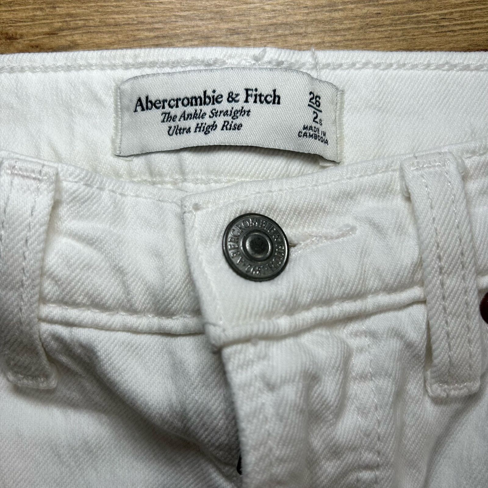 Abercrombie & Fitch Abercrombie & Fitch Jeans The Ankle Straight High Rise White Size 26" / US 2 / IT 38 - 5 Thumbnail