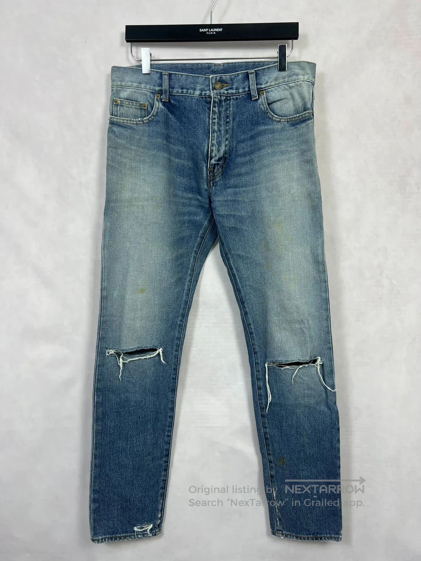 Saint Laurent Paris Saint Laurent Distressed Denim Pants. Size US 31 - 1 Thumbnail