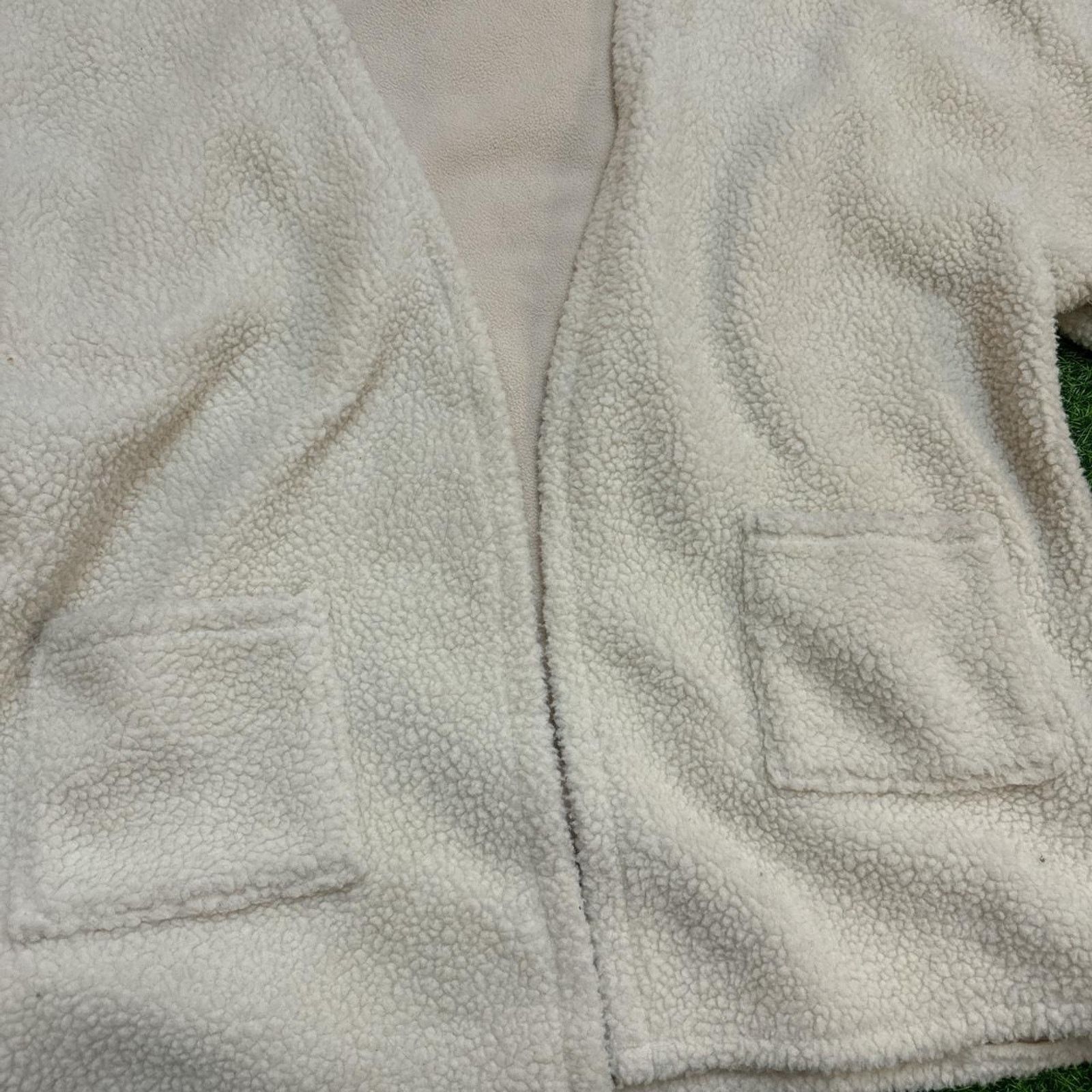 Other World Market Cream Sherpa Open-Front Cardigan Size ONE SIZE - 3 Thumbnail