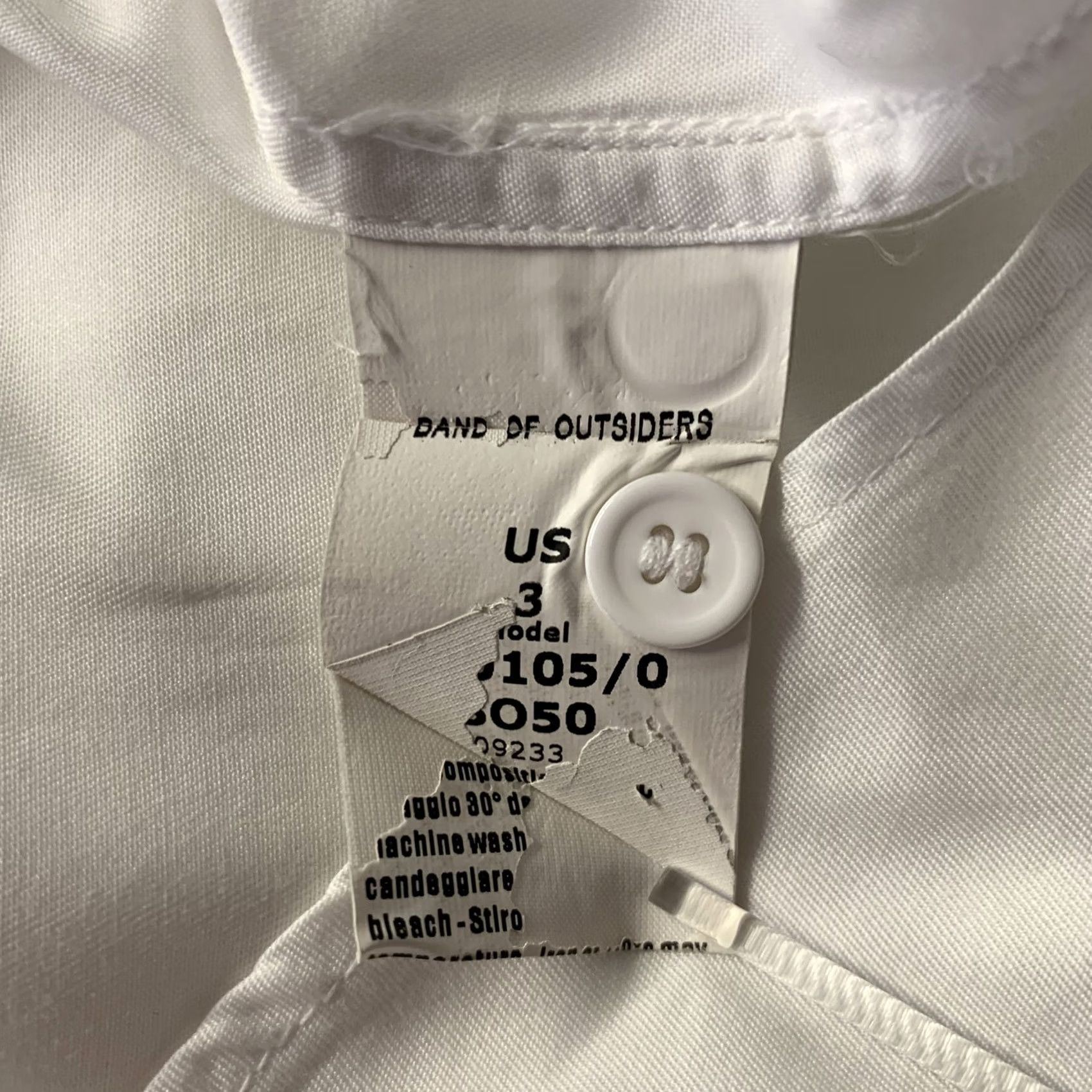 Band Of Outsiders BAND OF OUTSIDERS Shirt Size M White Cotton Military Long Sleeve Size US M / EU 48-50 / 2 - 7 Thumbnail
