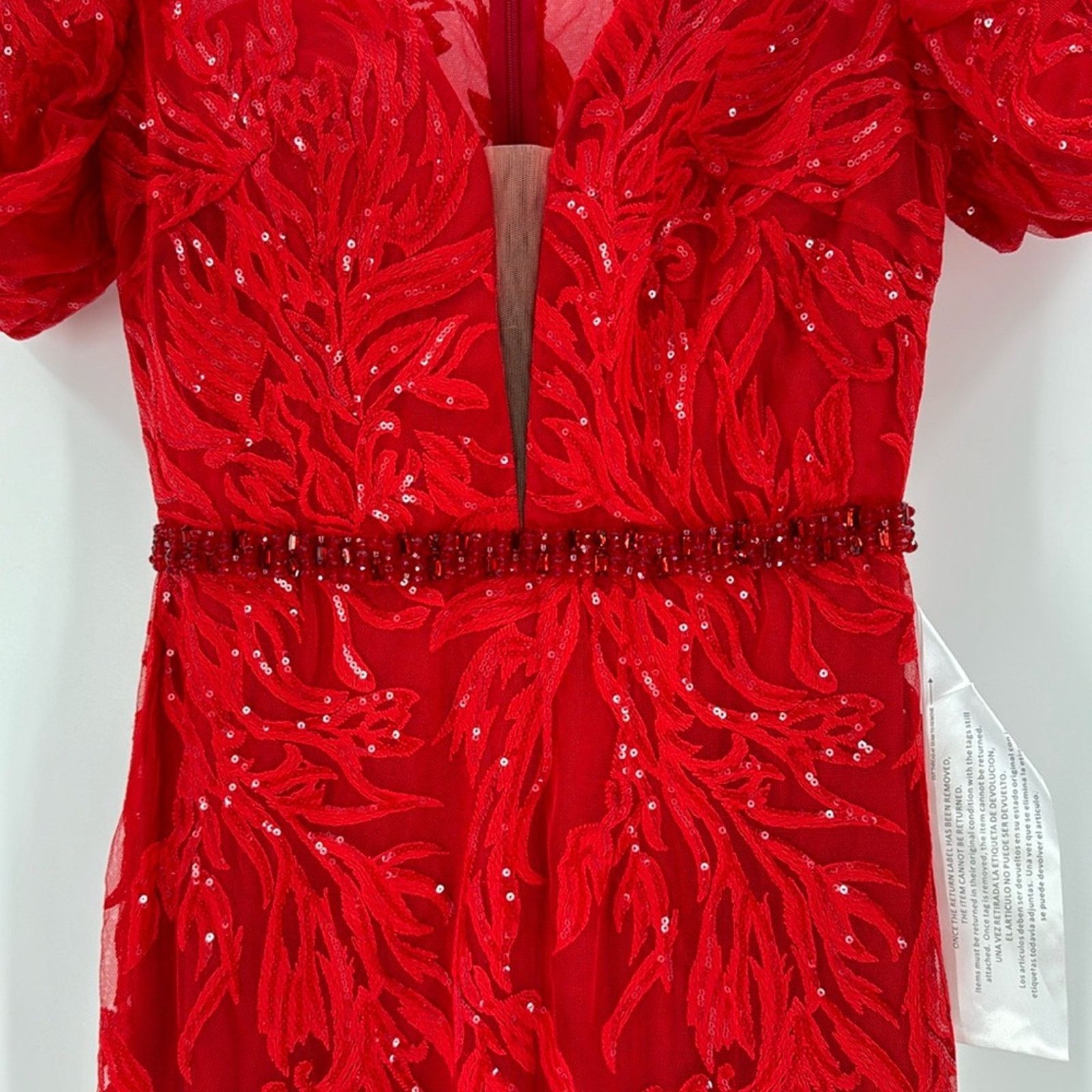 Other Mac Duggal formal prom quince long train dress puff sleeve Size S / US 4 / IT 40 - 4 Thumbnail