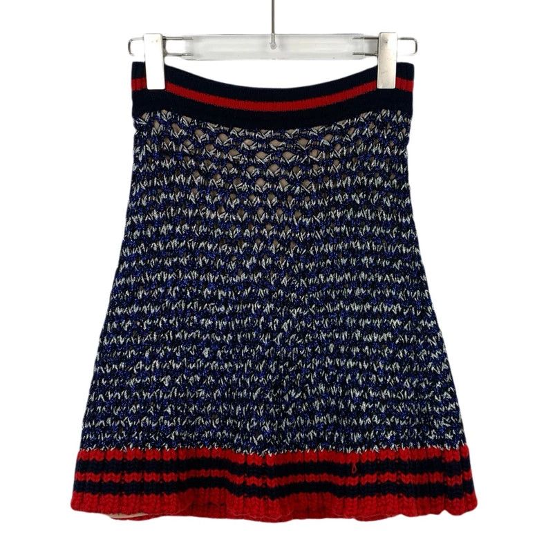 Gucci Gucci Red Black Woven Cotton Skirt Size 22" - 1 Thumbnail
