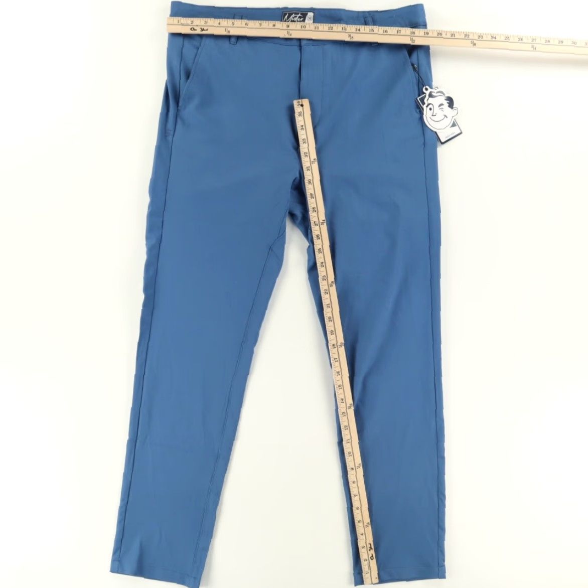 Vintage Mister Technical Polyester Chino Pants Periwinkle Men 36 Slim Size US 36 / EU 52 - 3 Thumbnail