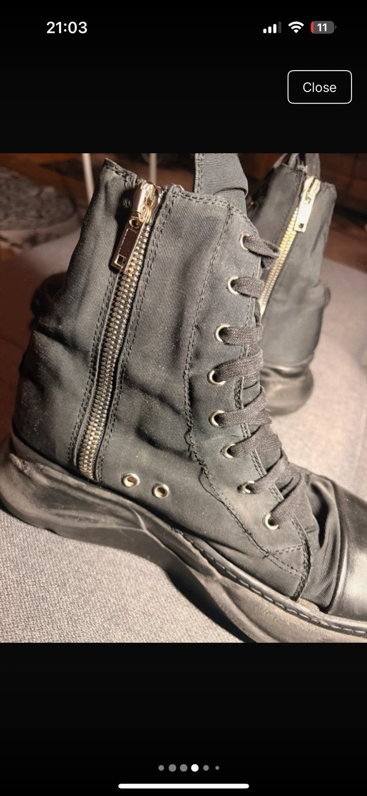 Rick Owens Drkshdw Mens rick owens DRKSHDW abstract high top Black Trainers 44 Size US 11 / EU 44 - 4 Thumbnail