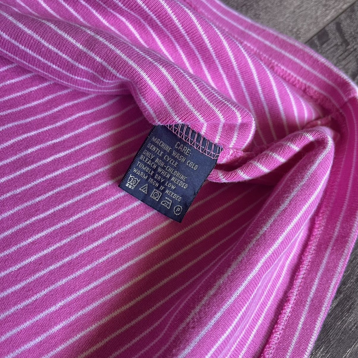 Polo Ralph Lauren Vintage 1990s Polo Ralph Lauren Pink Striped Ringer Logo Tee Size L / US 10 / IT 46 - 4 Thumbnail