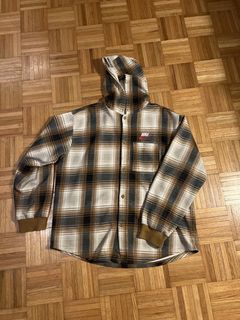 Supreme nike plaid on sale hooded sweatshirt mustard