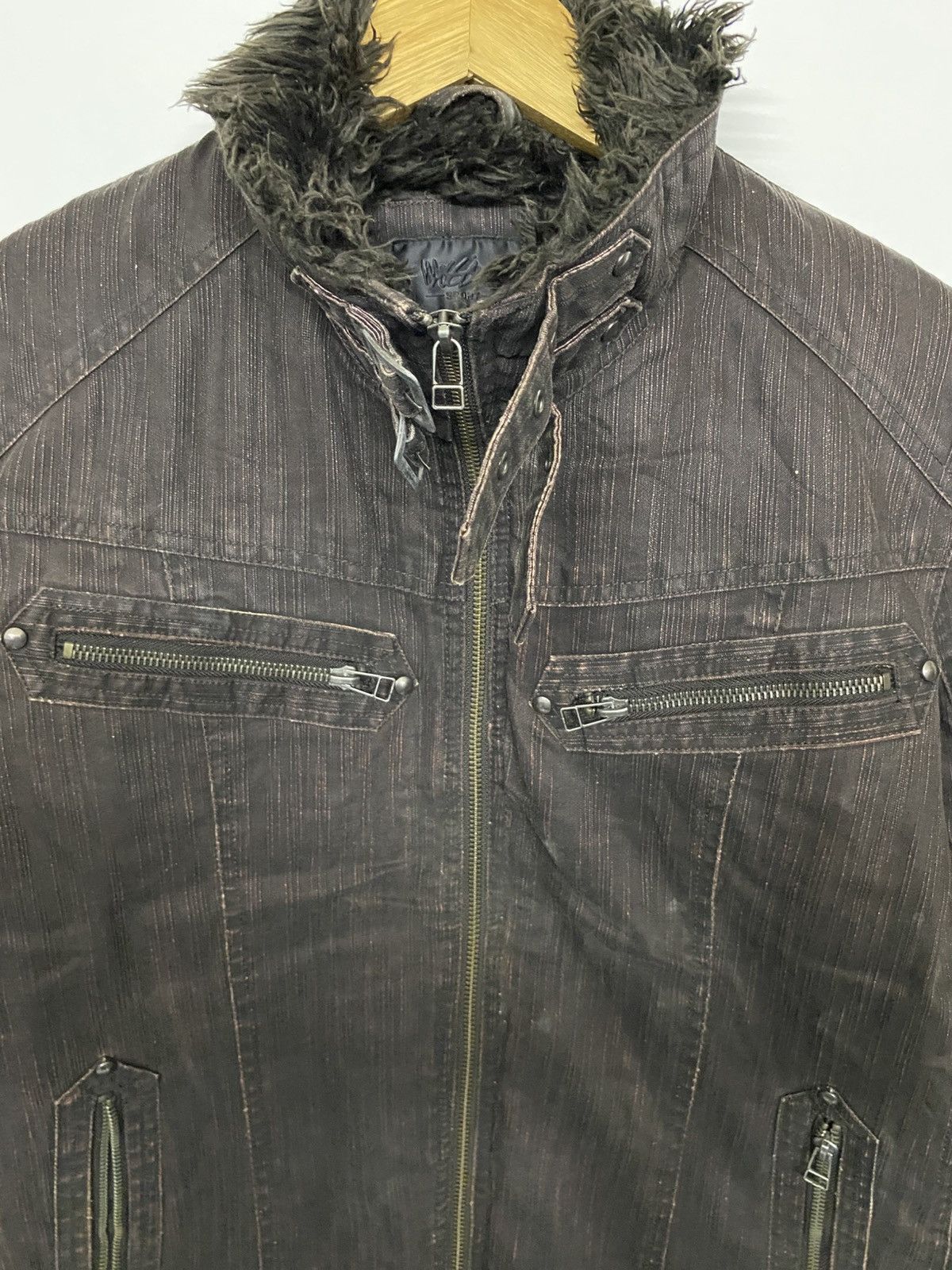 Mossimo Mossimo Fur Neck Jacket Biker Style Size US L / EU 52-54 / 3 - 7 Thumbnail