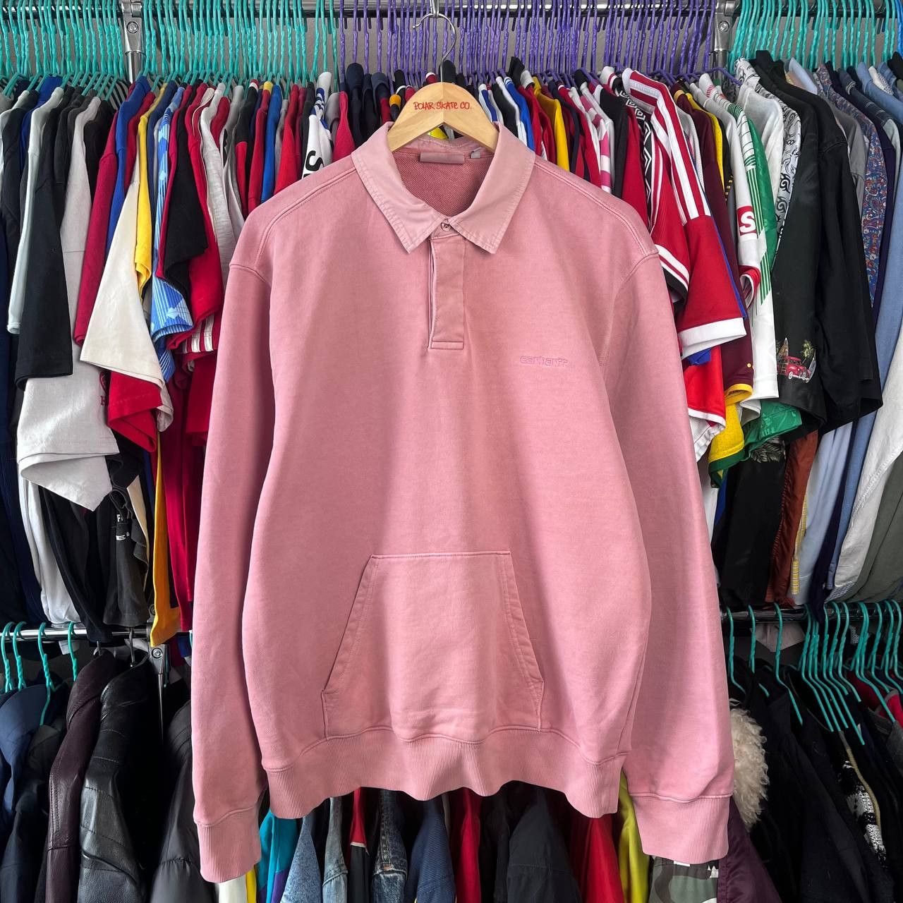 Carhartt Carhartt Baggy Pink Duster Script Sweatshirt Size L Size US L / EU 52-54 / 3 - 2 Thumbnail