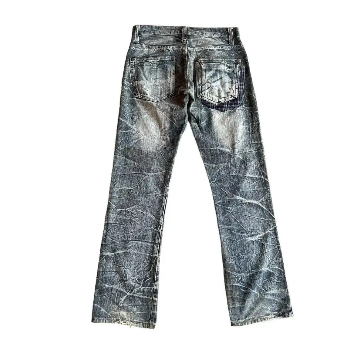 Seditionaries SICKS🔥MILD LIFE “SKULL BONES” Jeans Japan Plaid Denim Pants Size US 32 / EU 48 - 2 Thumbnail