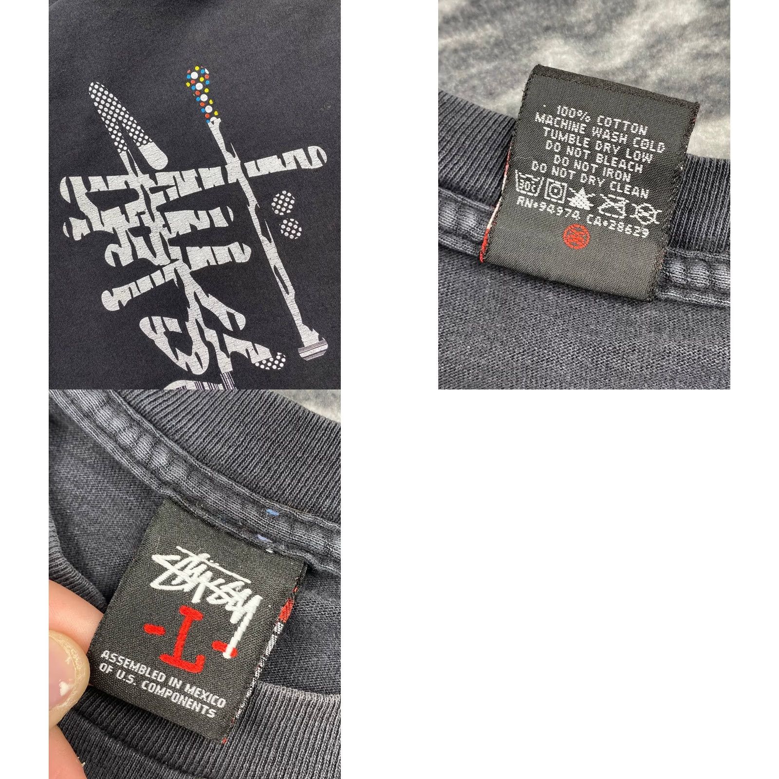 Logo 7 VINTAGE Stussy T-Shirt Big Logo 90s Men L Black Size US L / EU 52-54 / 3 - 9 Thumbnail