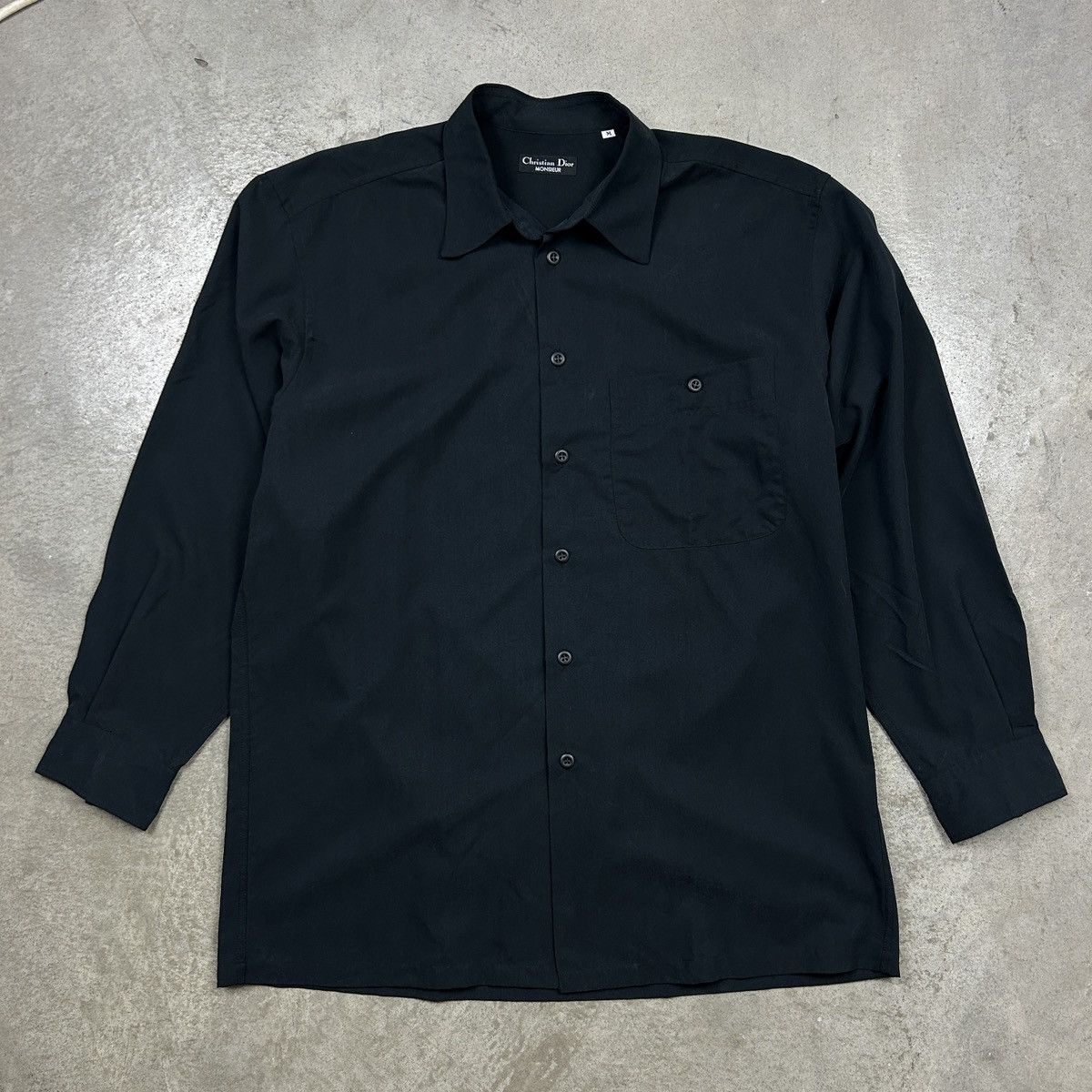 Christian Dior Monsieur × Vintage 1990s Christian Dior Monsieur - Black Shirt Size US L / EU 52-54 / 3 - 6 Thumbnail