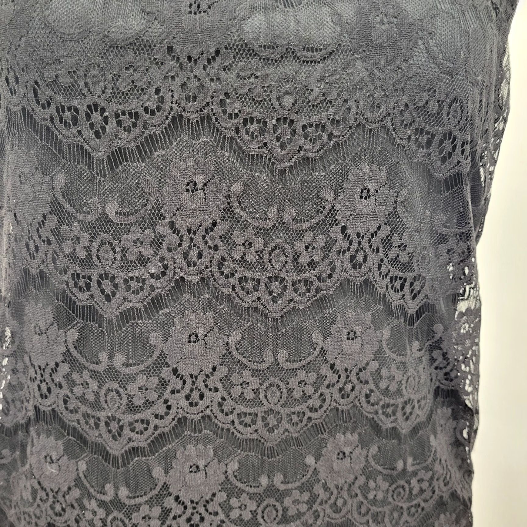 Vintage Cato Dress Large Black Floral Burnout Lace Wednesday Whimsygoth Layered Dress Shirt Womens Shorts? Size XL / US 12-14 / IT 48-50 - 5 Thumbnail