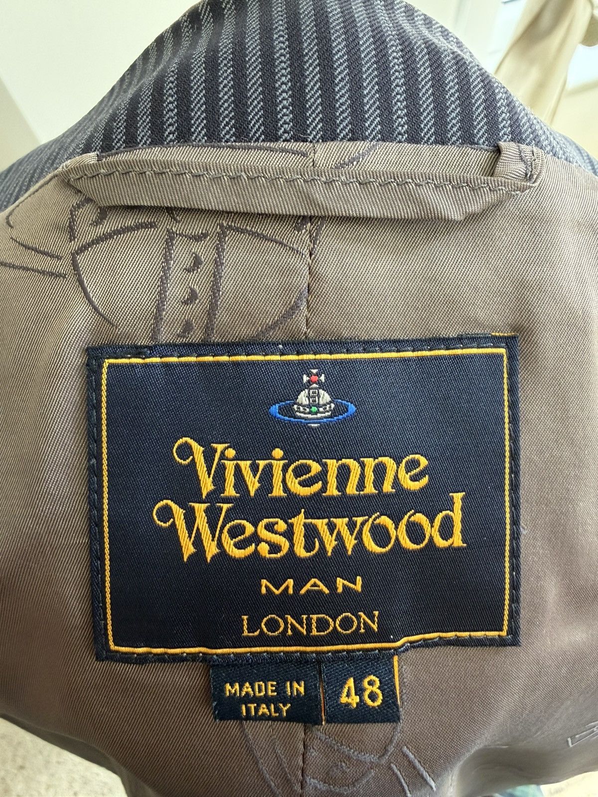 Vivienne Westwood Mourning Stripe Waistcoat Size 48R - 6 Thumbnail